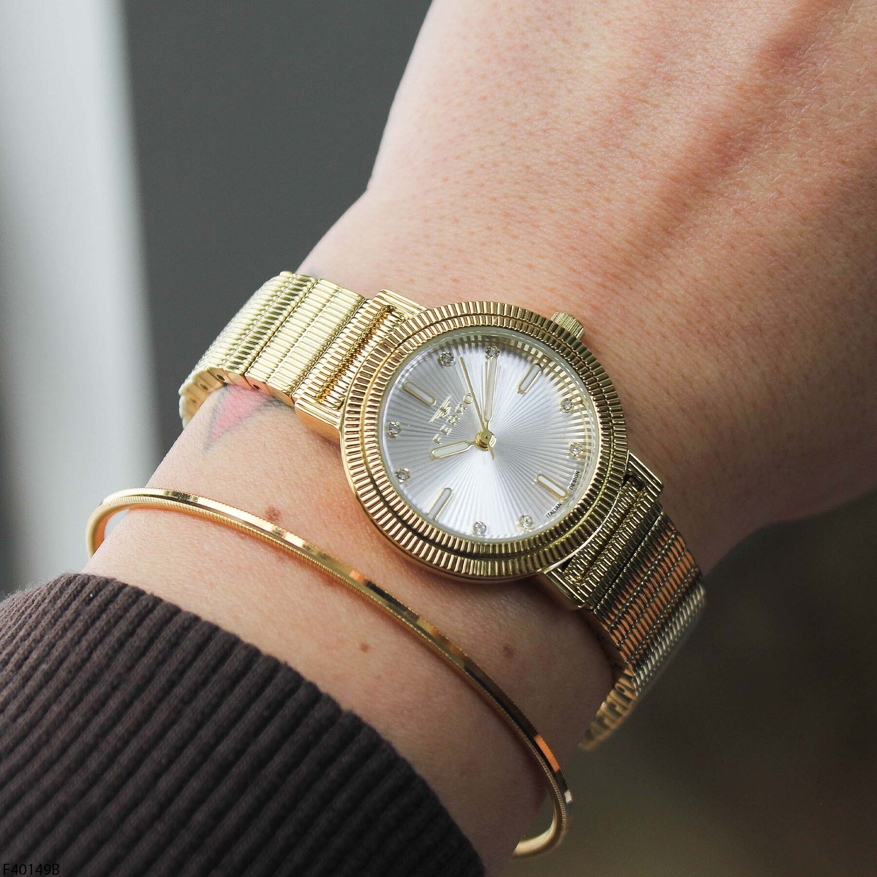 Ferro F40149B Çelik Kordonlu Kadın Kol Saati