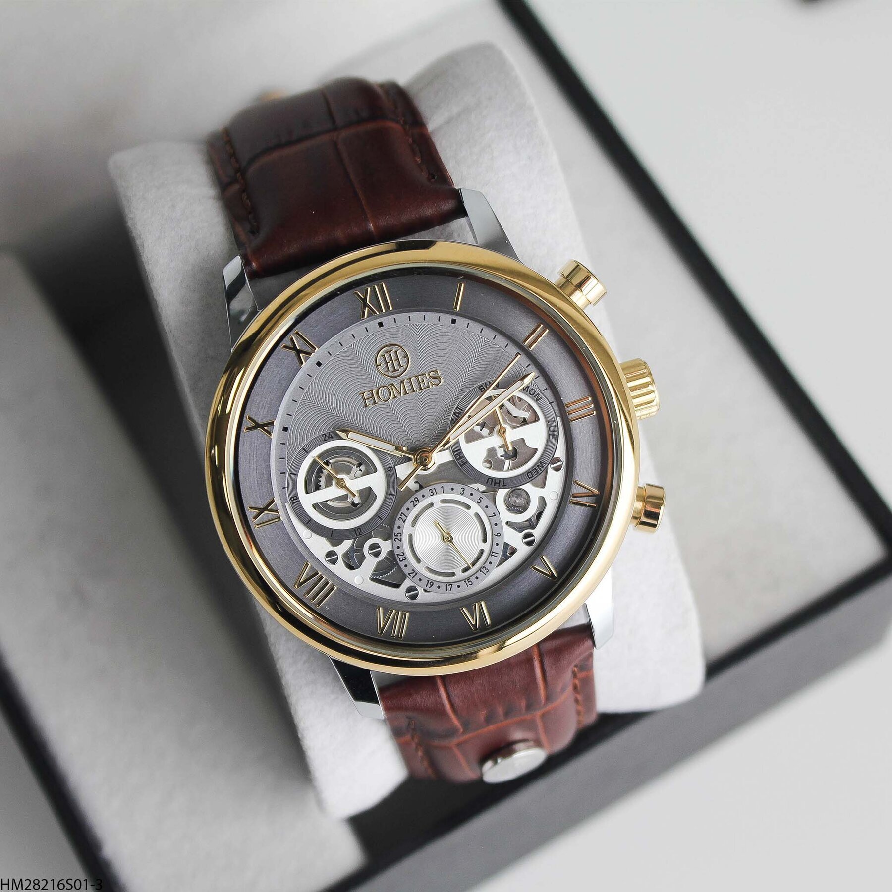 Homies HM25123S01-3 Leather Strap Men Watch