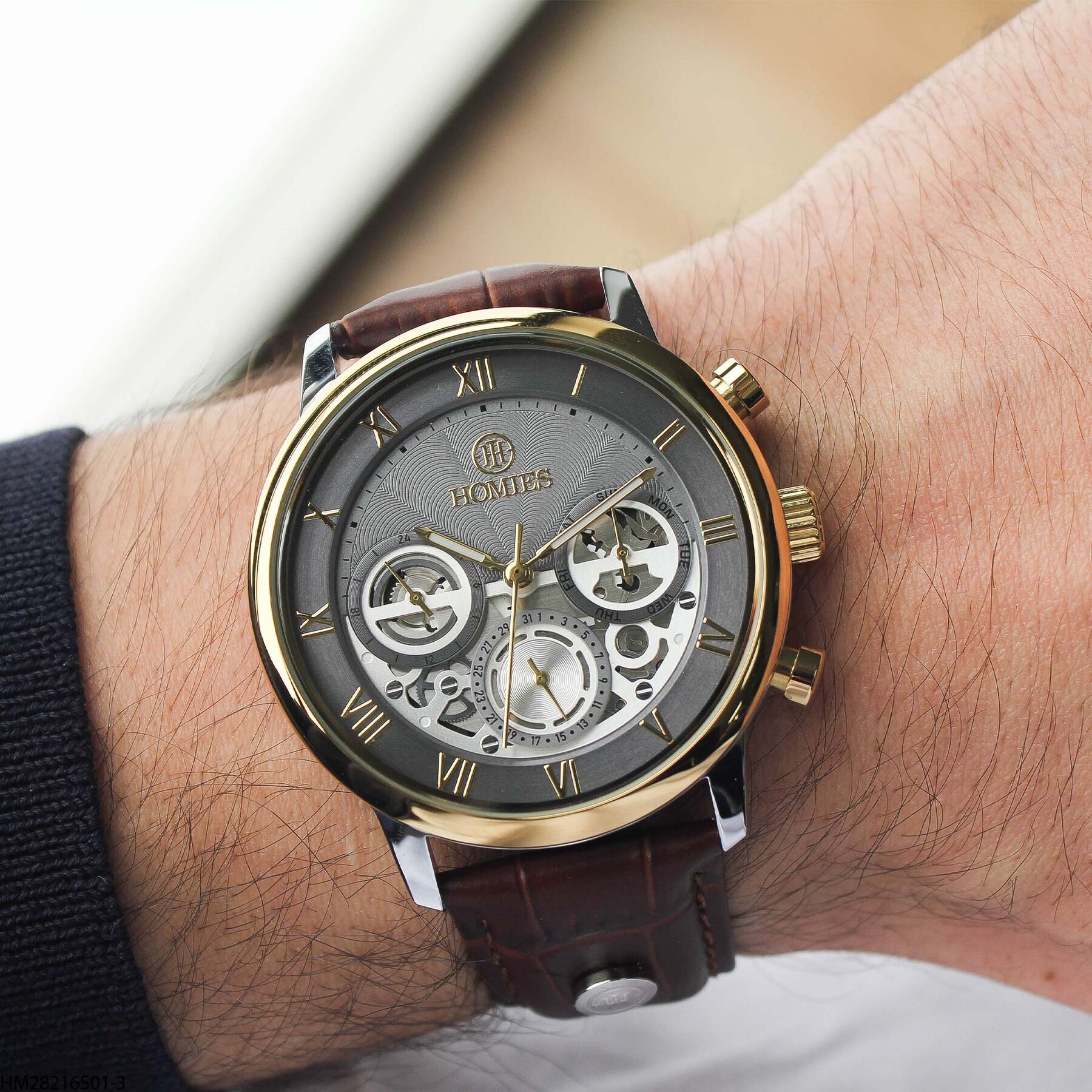 Homies HM25123S01-3 Leather Strap Men Watch