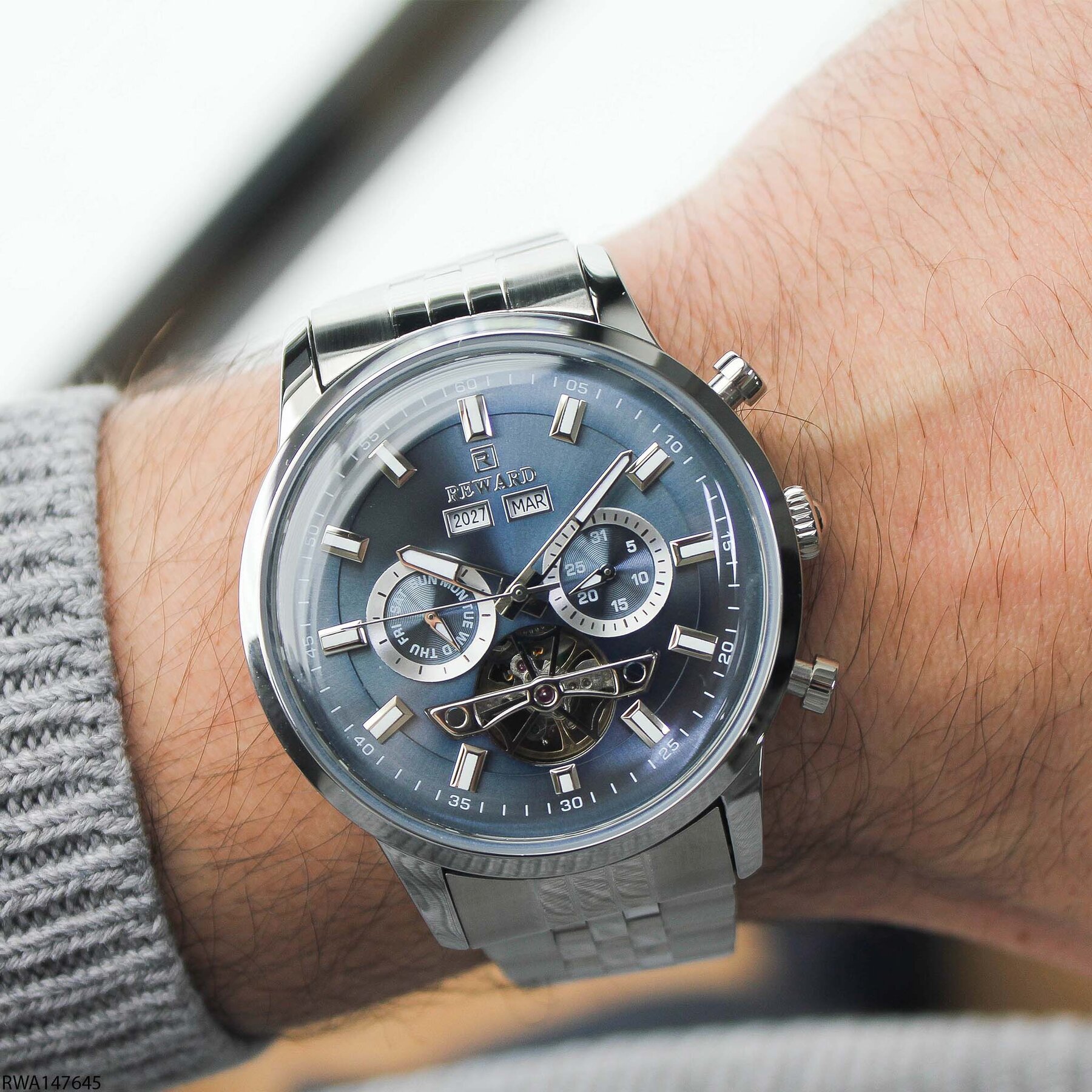 Reward RWA147645 Çelik Kordonlu Otomatik Erkek Kol Saati