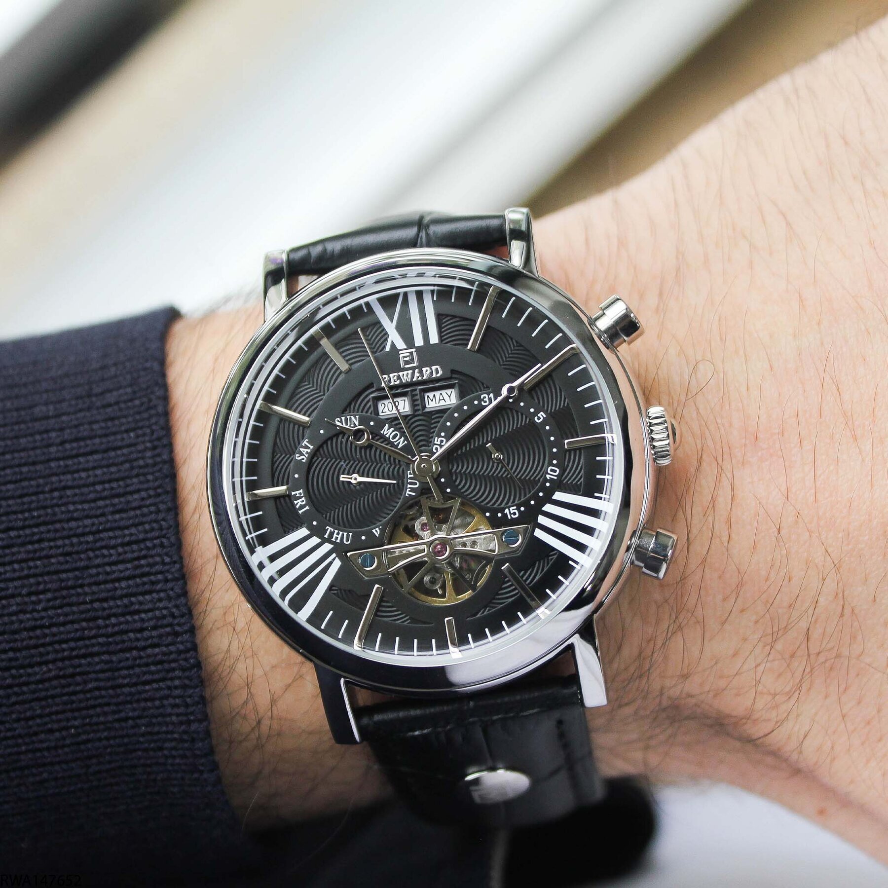 Reward RWA147652 Deri Kordonlu Otomatik Erkek Kol Saati