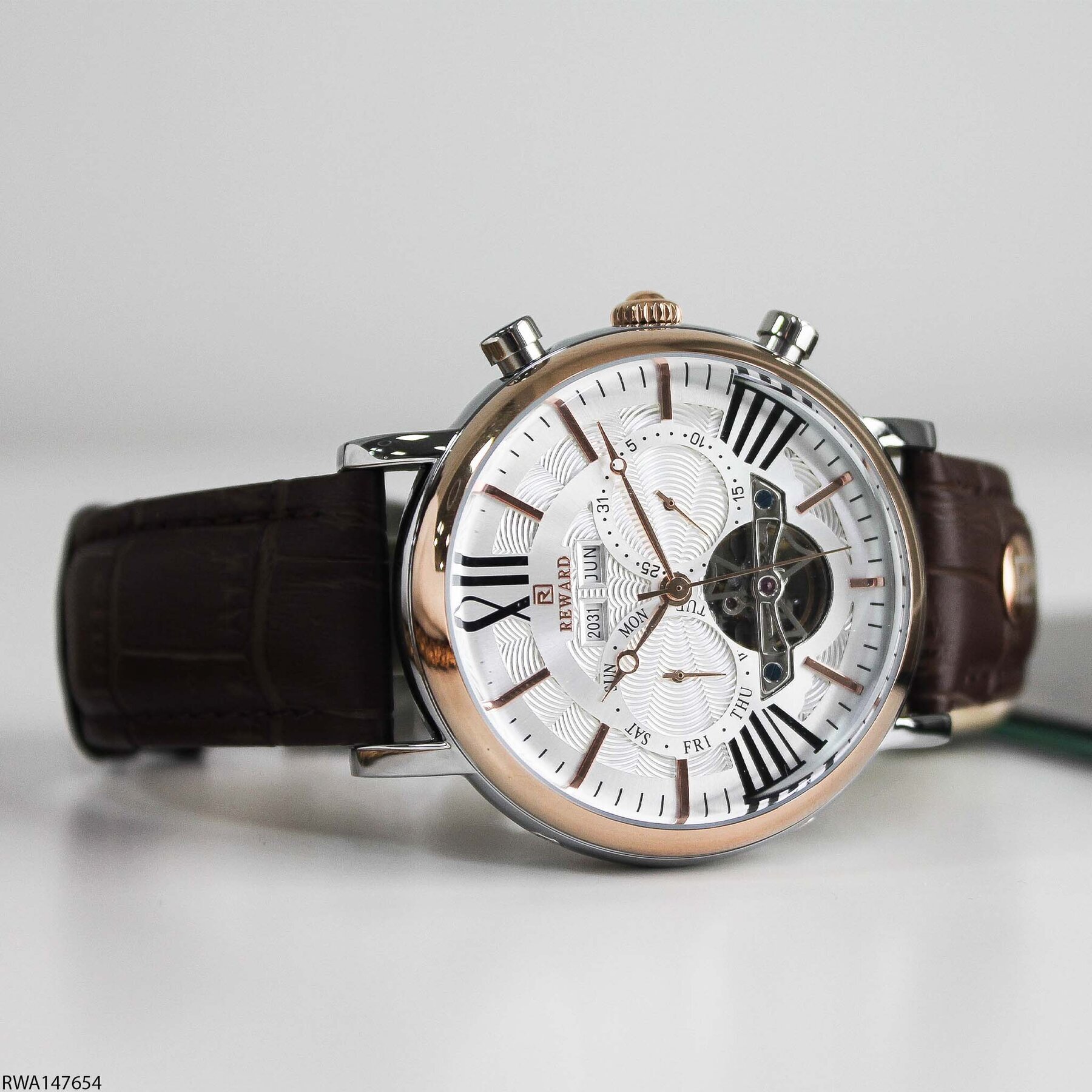 Reward RWA147654 Deri Kordonlu Otomatik Erkek Kol Saati