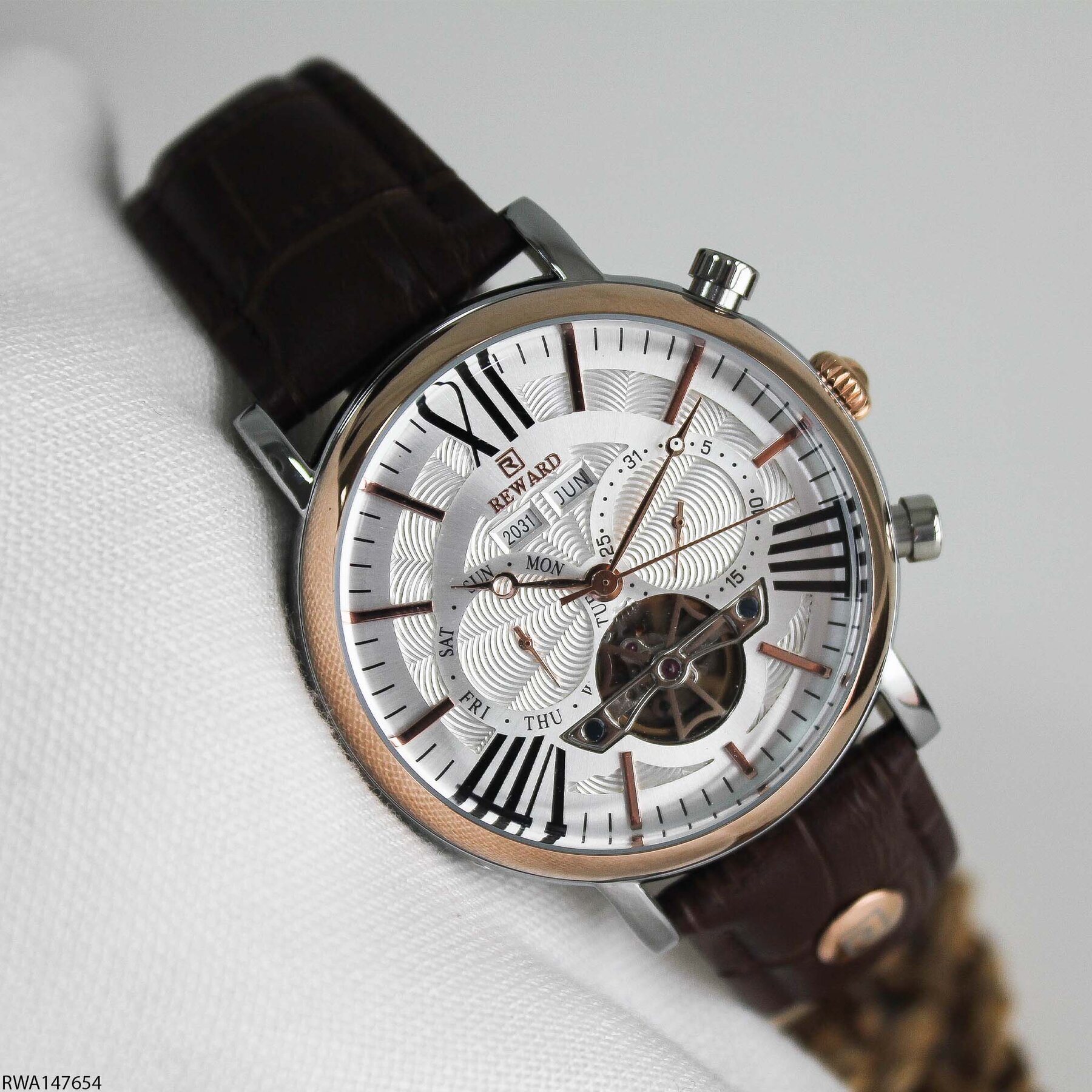 Reward RWA147654 Deri Kordonlu Otomatik Erkek Kol Saati