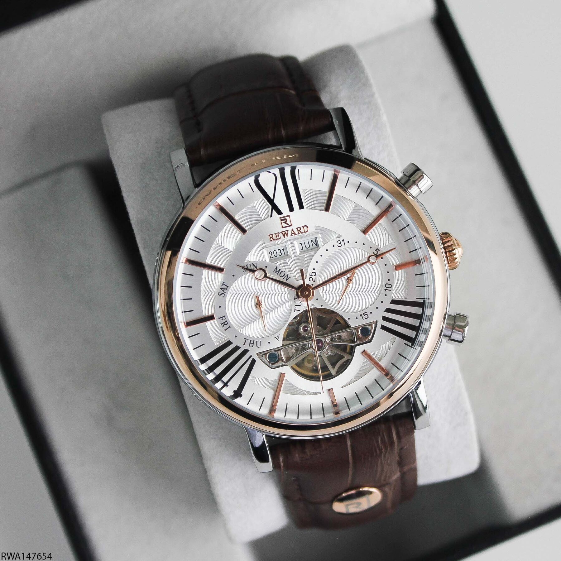 Reward RWA147654 Deri Kordonlu Otomatik Erkek Kol Saati