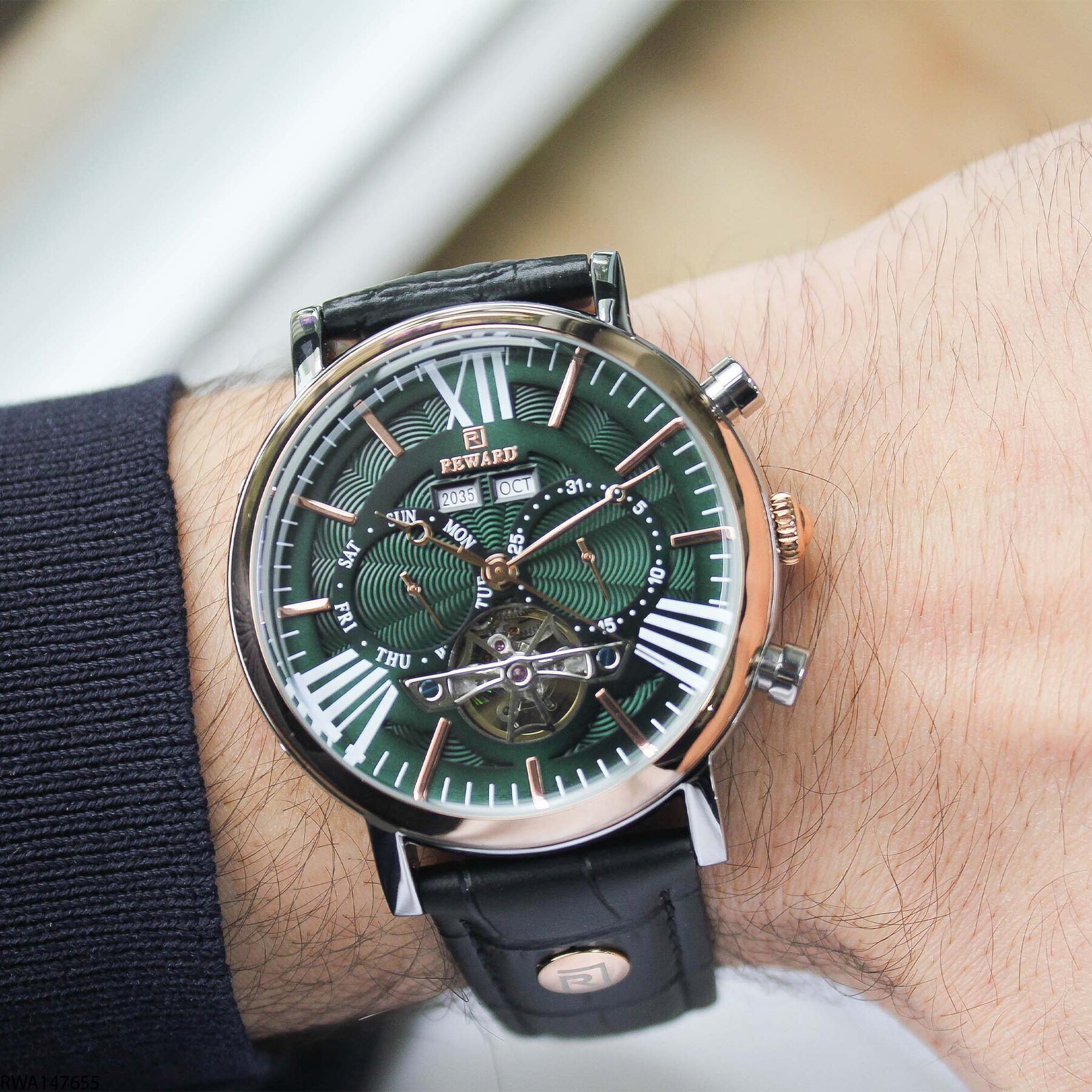 Reward RWA147655 Deri Kordonlu Otomatik Erkek Kol Saati