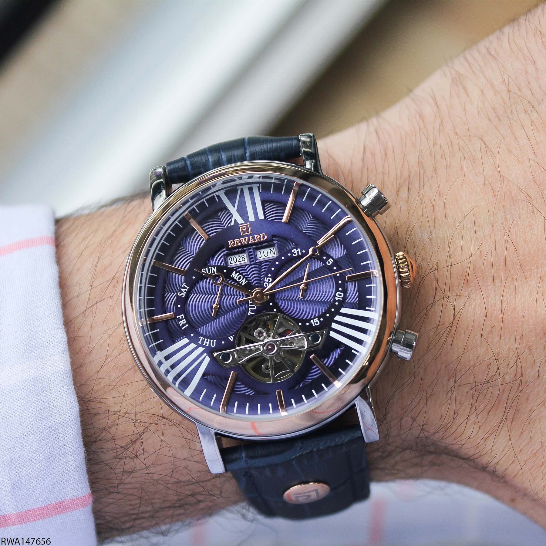 Reward RWA147656 Deri Kordonlu Otomatik Erkek Kol Saati