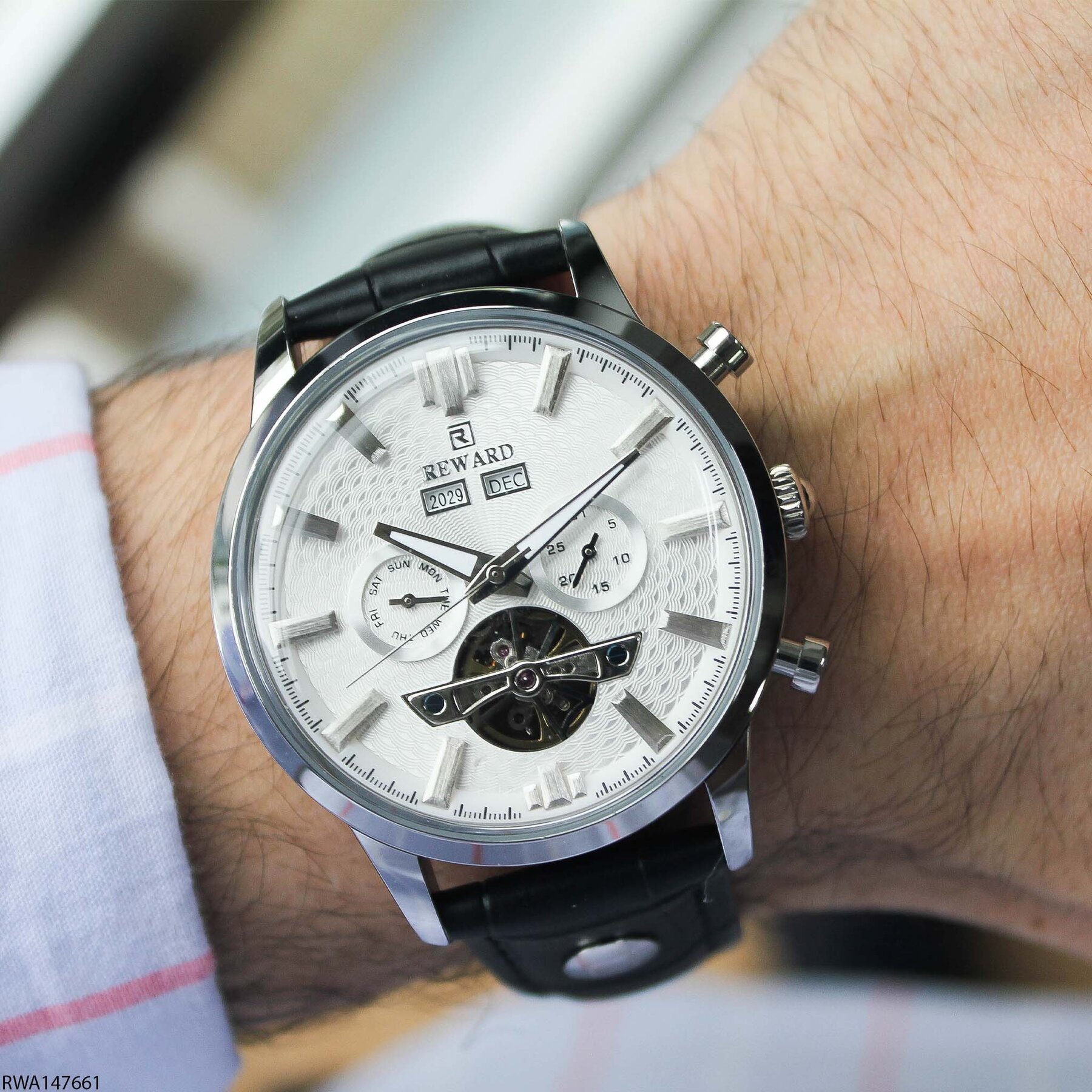 Reward RWA147661 Deri Kordonlu Otomatik Erkek Kol Saati