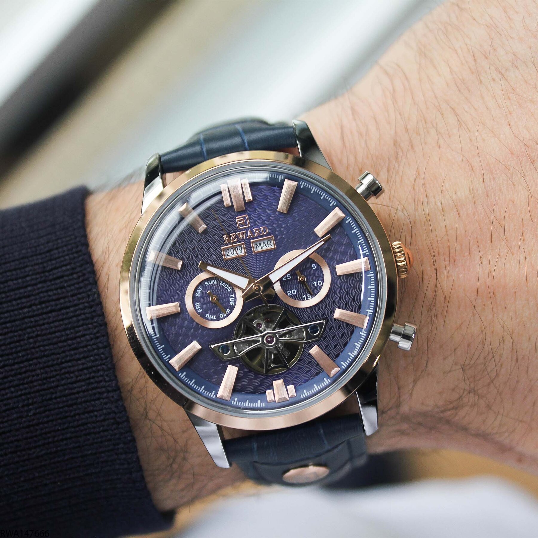 Reward RWA147666 Deri Kordonlu Otomatik Erkek Kol Saati