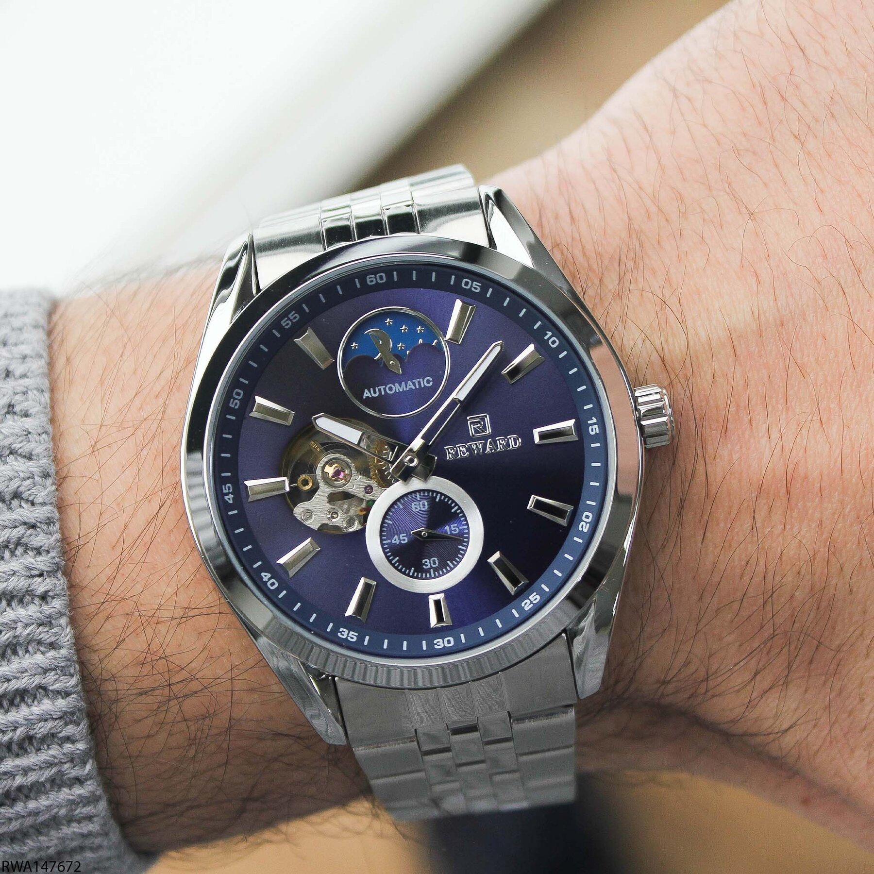 Reward RWA147672 Çelik Kordonlu Otomatik Erkek Kol Saati