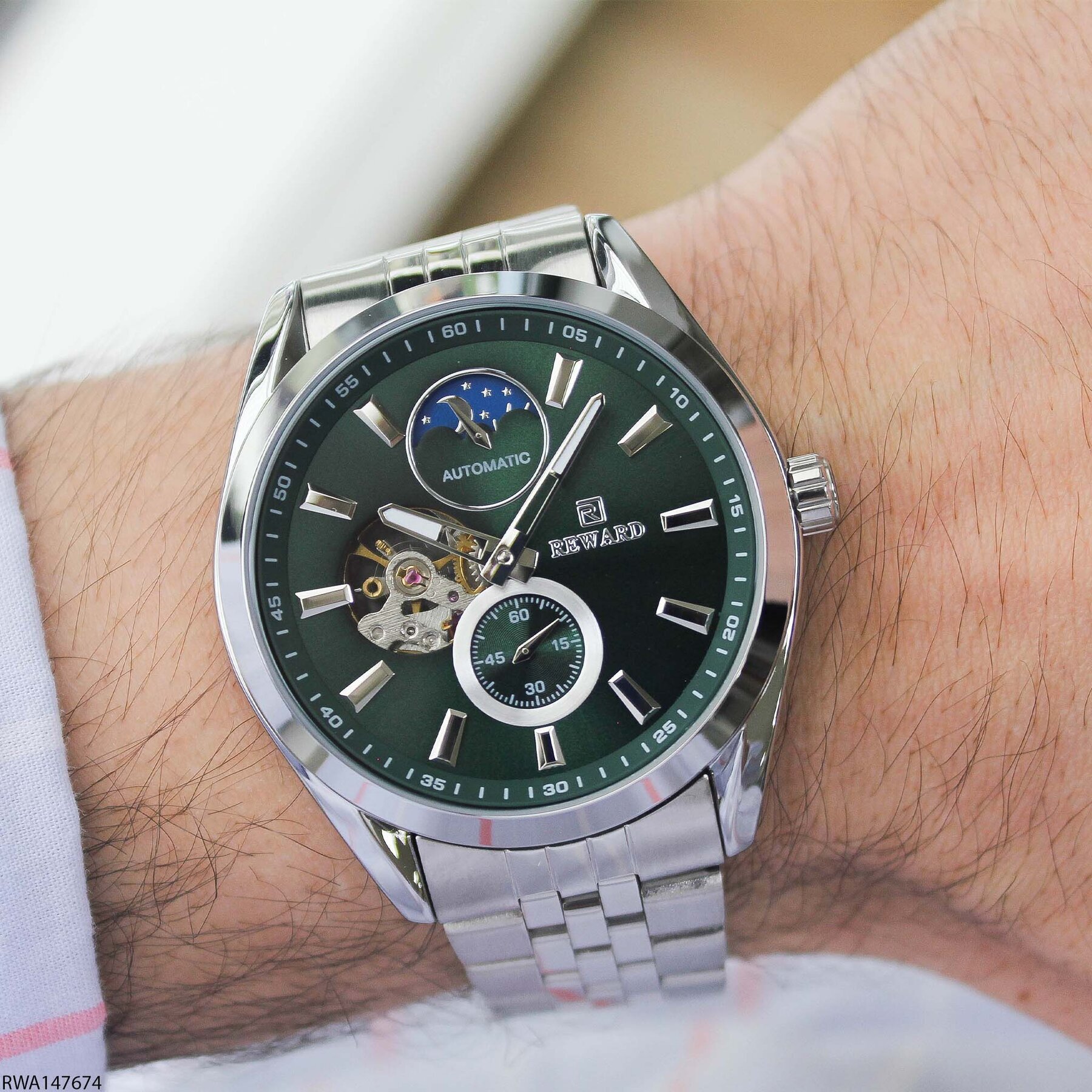 Reward RWA147674 Çelik Kordonlu Otomatik Erkek Kol Saati