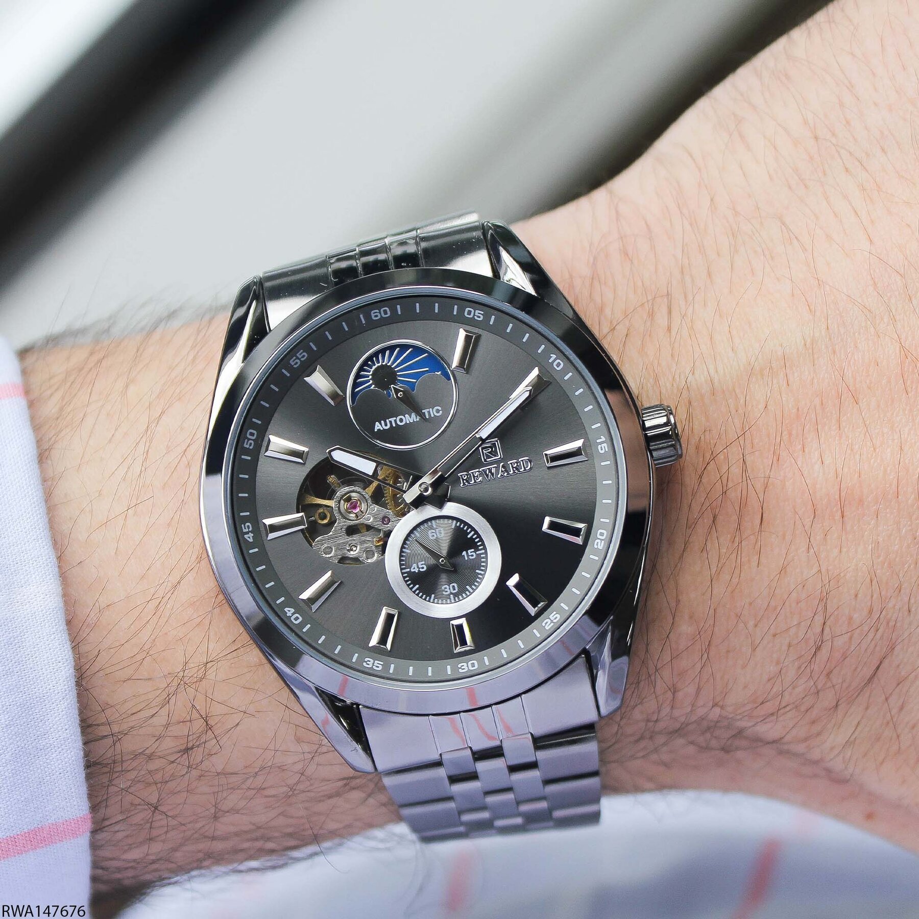 Reward RWA147676 Çelik Kordonlu Otomatik Erkek Kol Saati