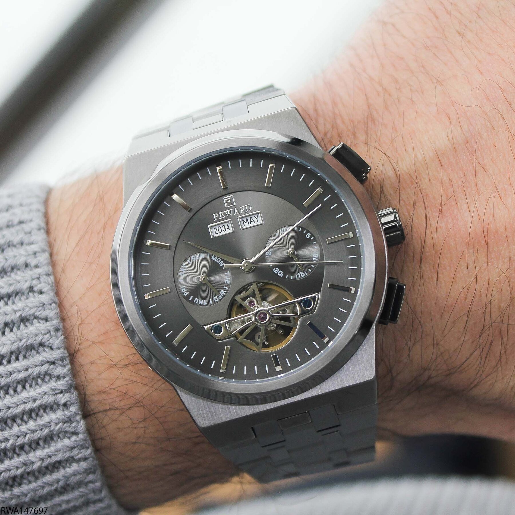 Reward RWA147697 Çelik Kordonlu Otomatik Erkek Kol Saati