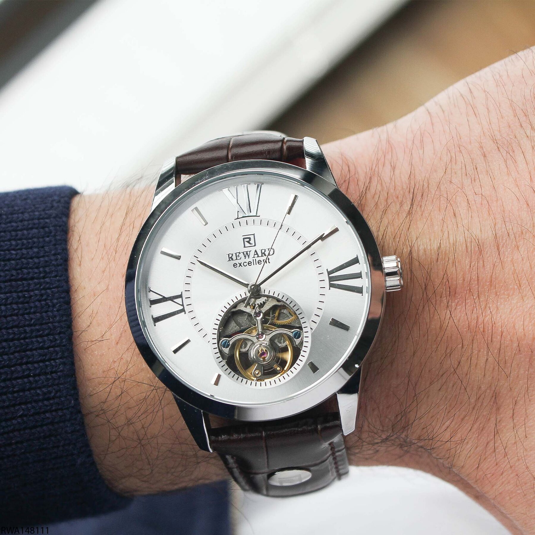 Reward RWA148111 Deri Kordonlu Otomatik Erkek Kol Saati