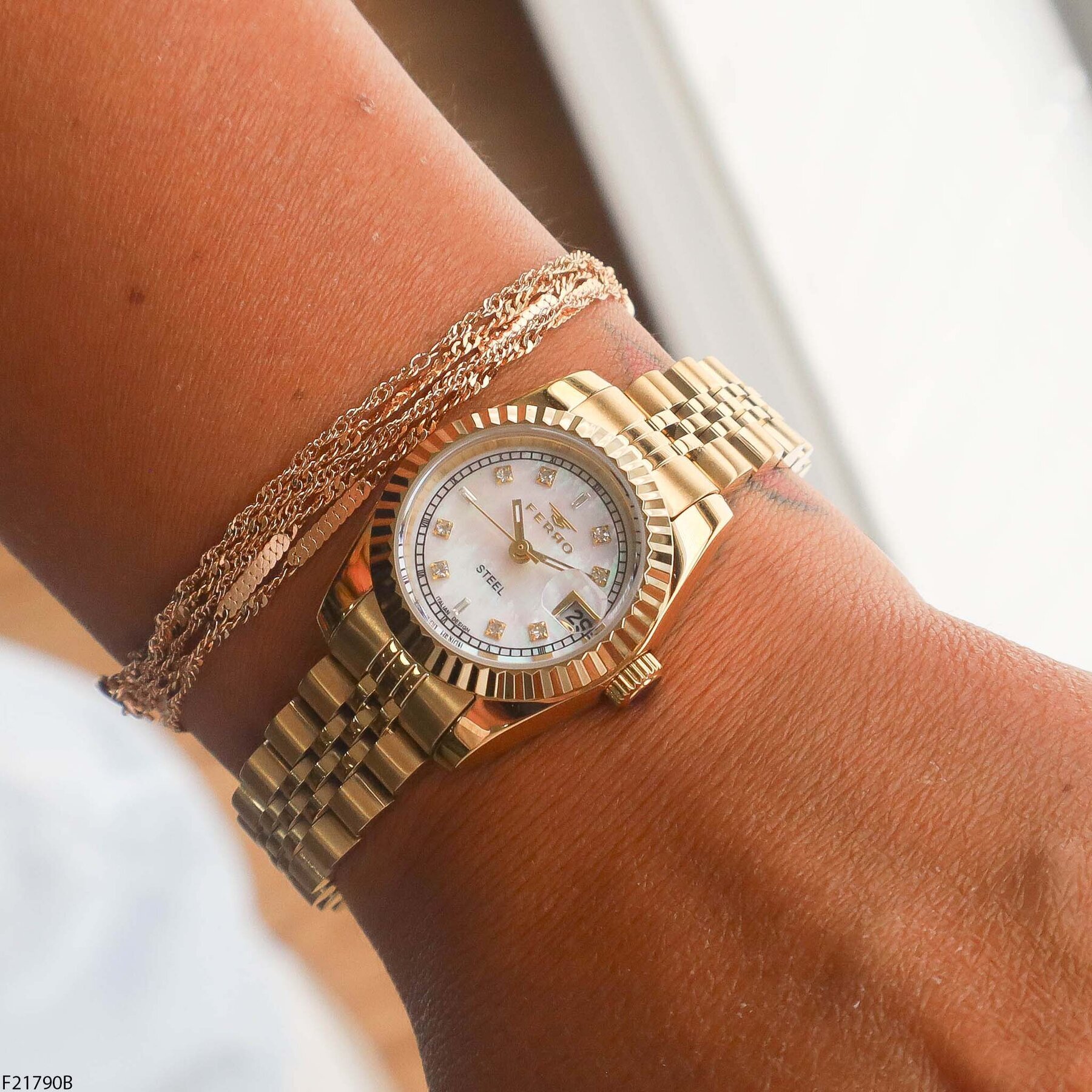 Ferro F43029B Steel Strap Women Watch