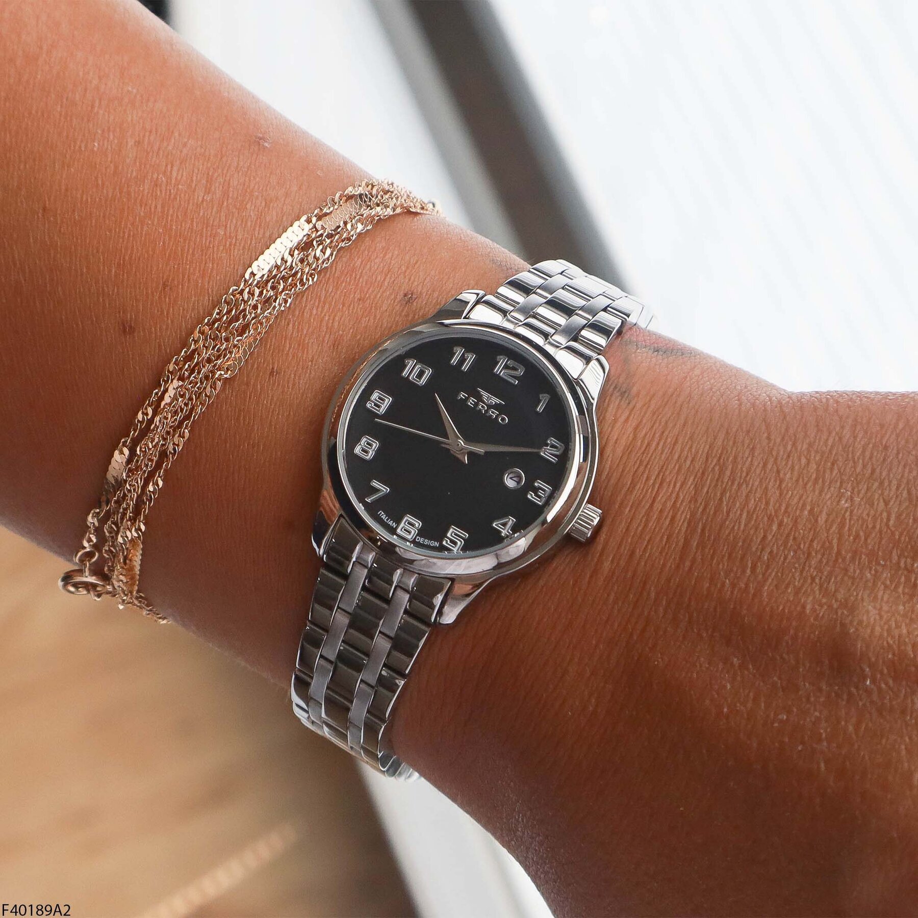 Ferro F43029B Steel Strap Women Watch