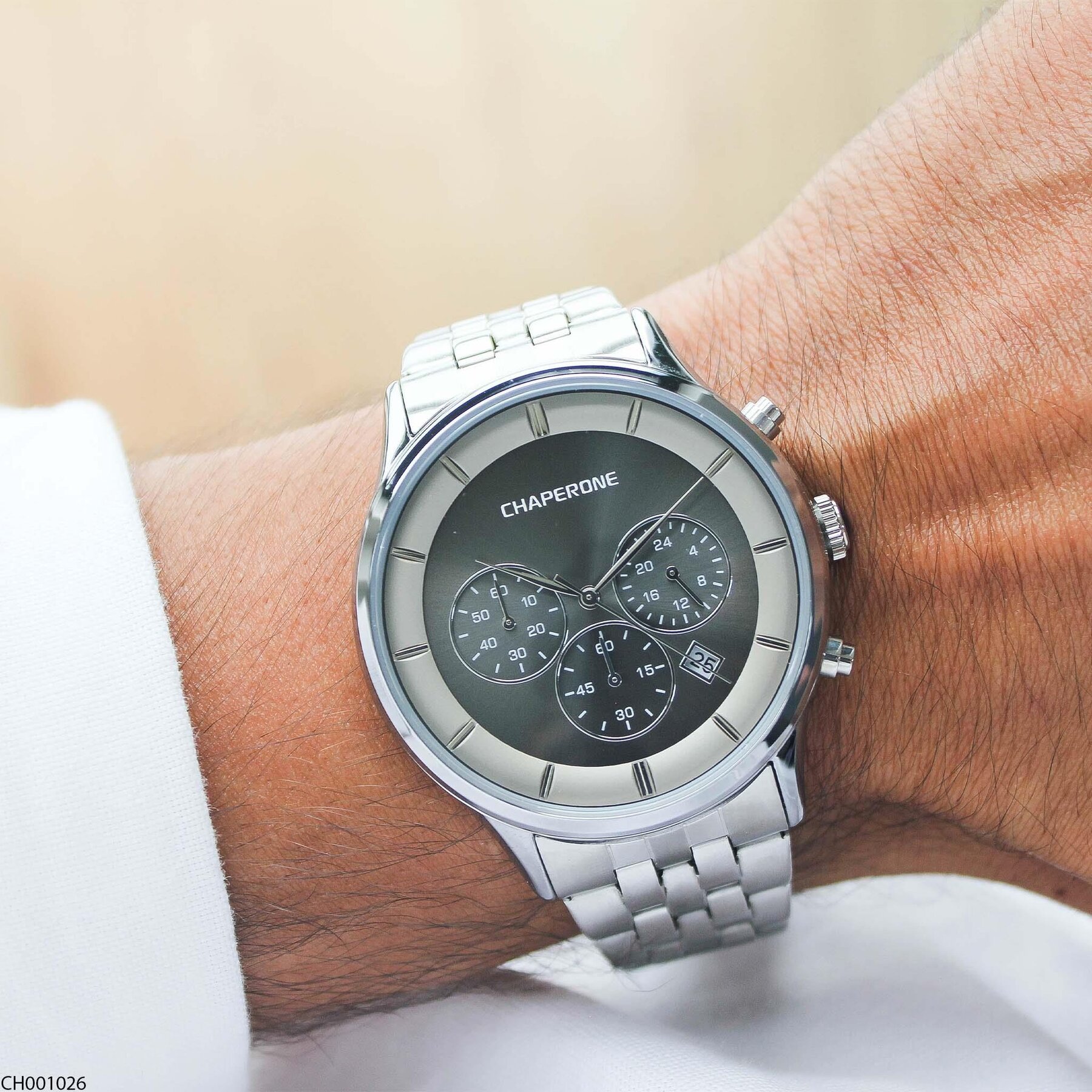 Chaperone CH001026 Çelik Kordonlu Erkek Kol Saati