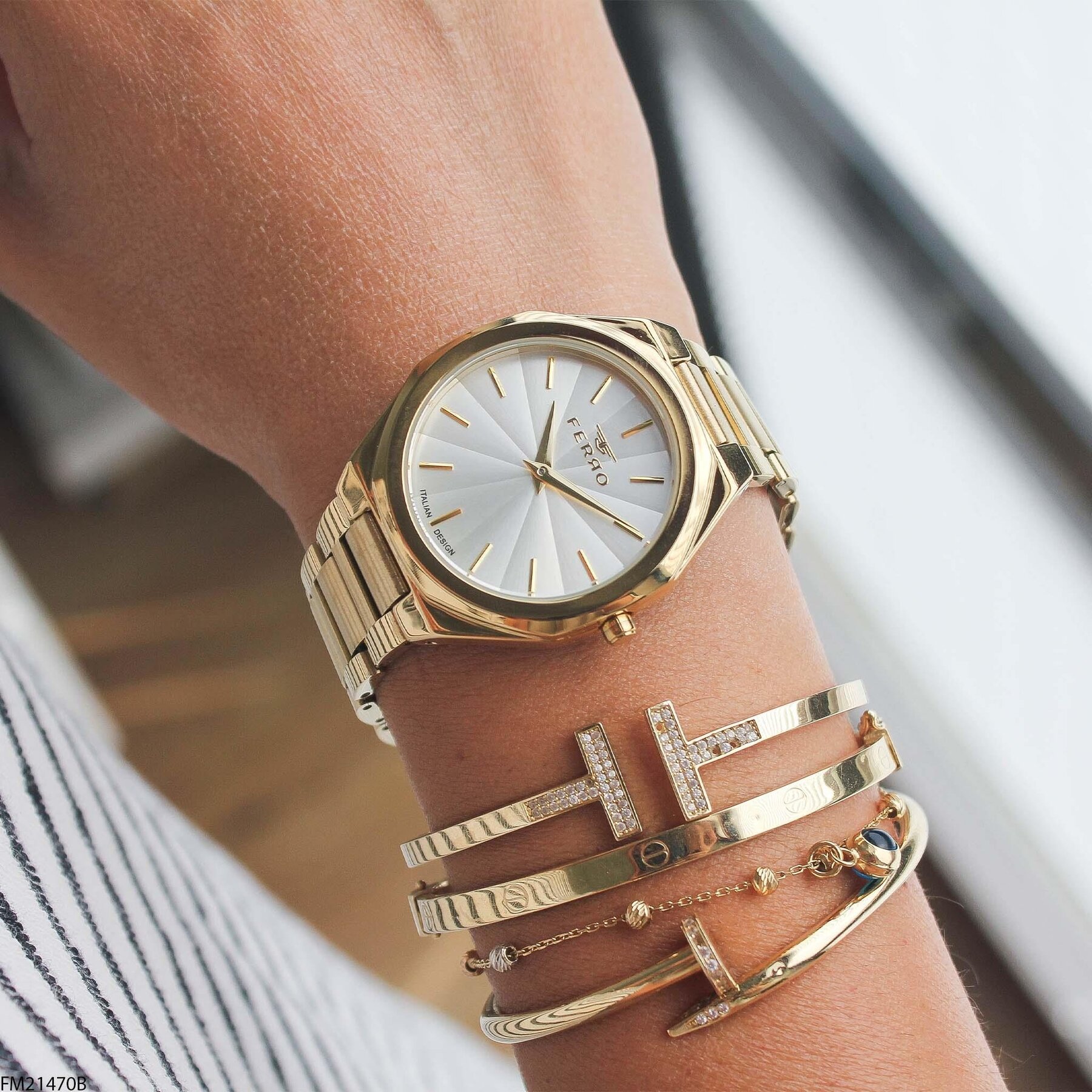 Ferro FM21470B Çelik Kordonlu Kadın Kol Saati