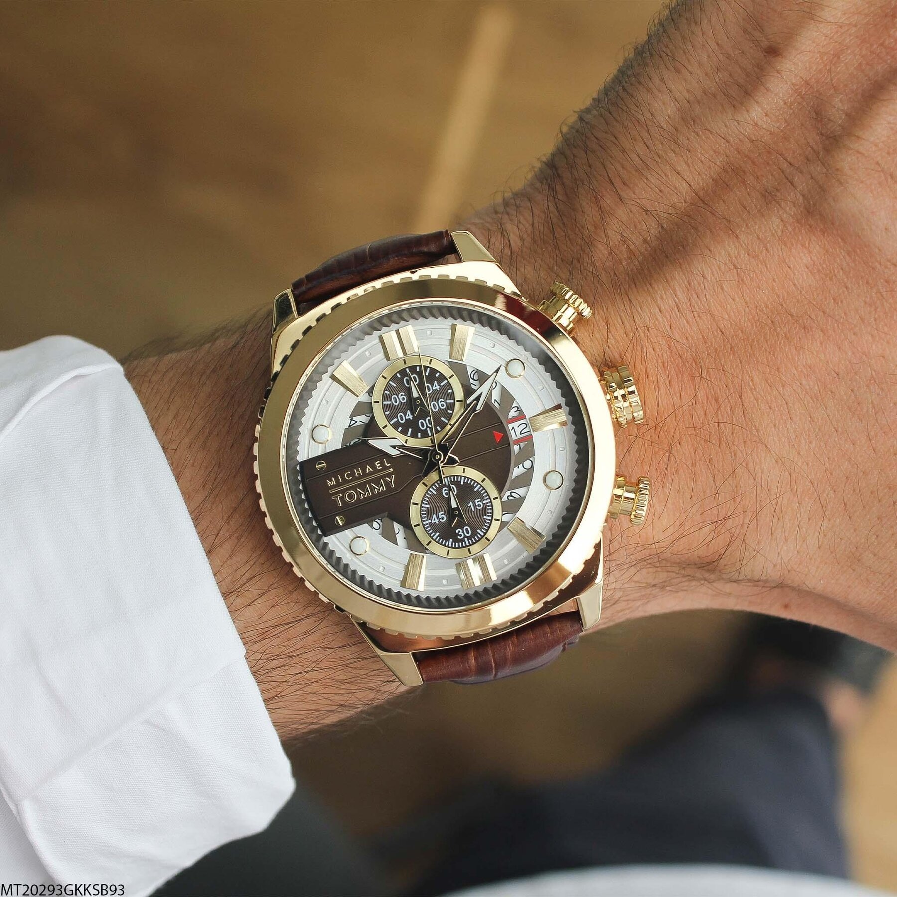 Michael Tommy MT20293GKKSB93 Deri Kordonlu Erkek Kol Saati