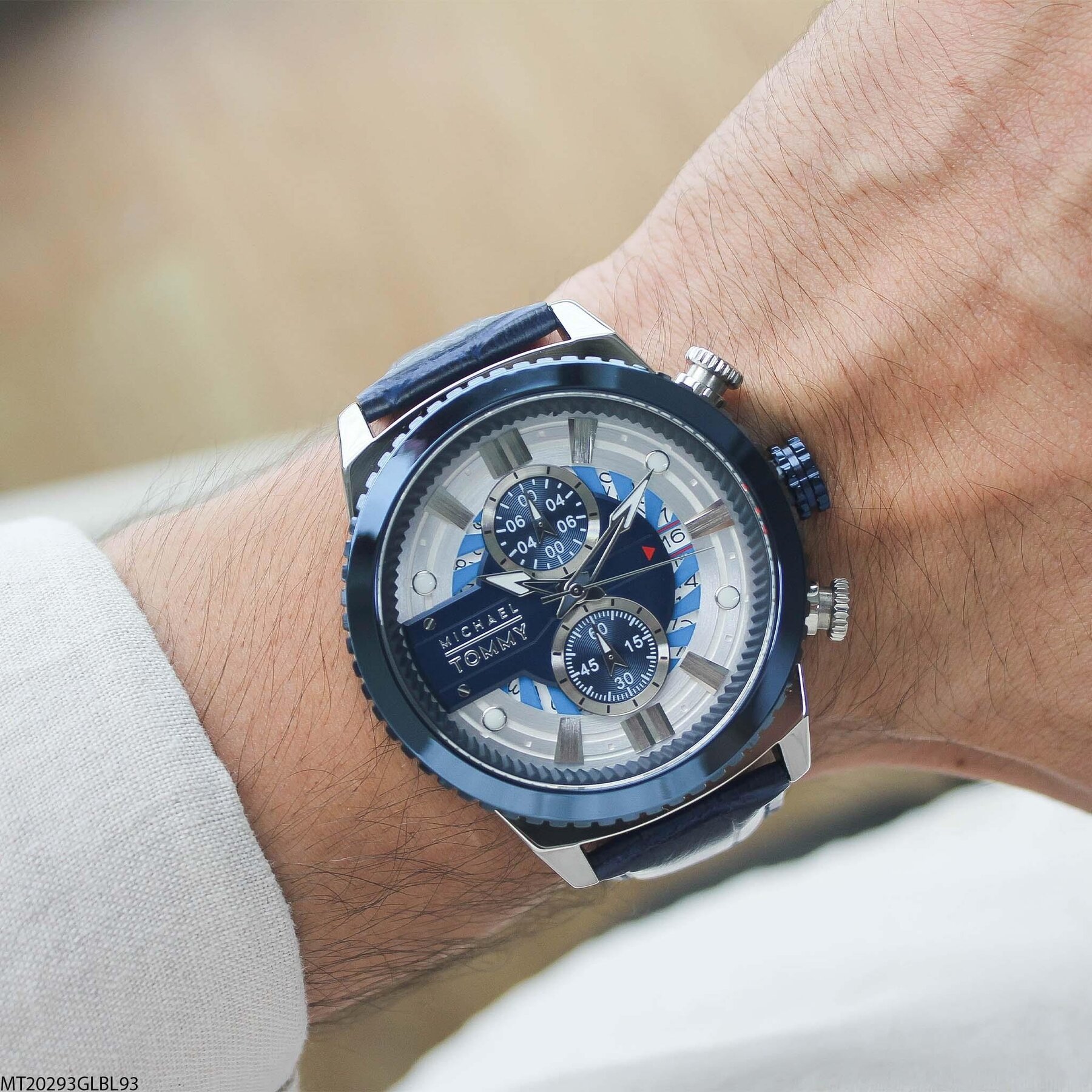 Michael Tommy MT20293GLBL93 Deri Kordonlu Erkek Kol Saati