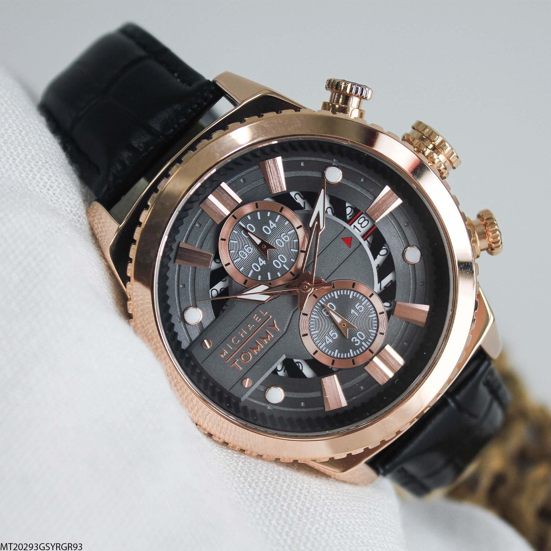 Michael Tommy MT20293GSYRGR93 Deri Kordonlu Erkek Kol Saati