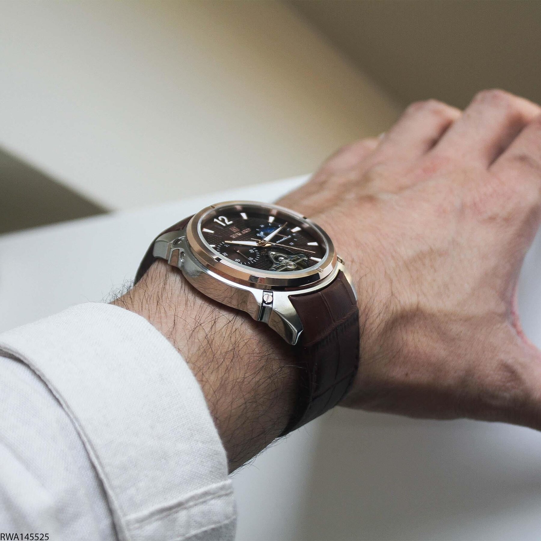 Reward RWA145525 Deri Kordonlu Otomatik Erkek Kol Saati