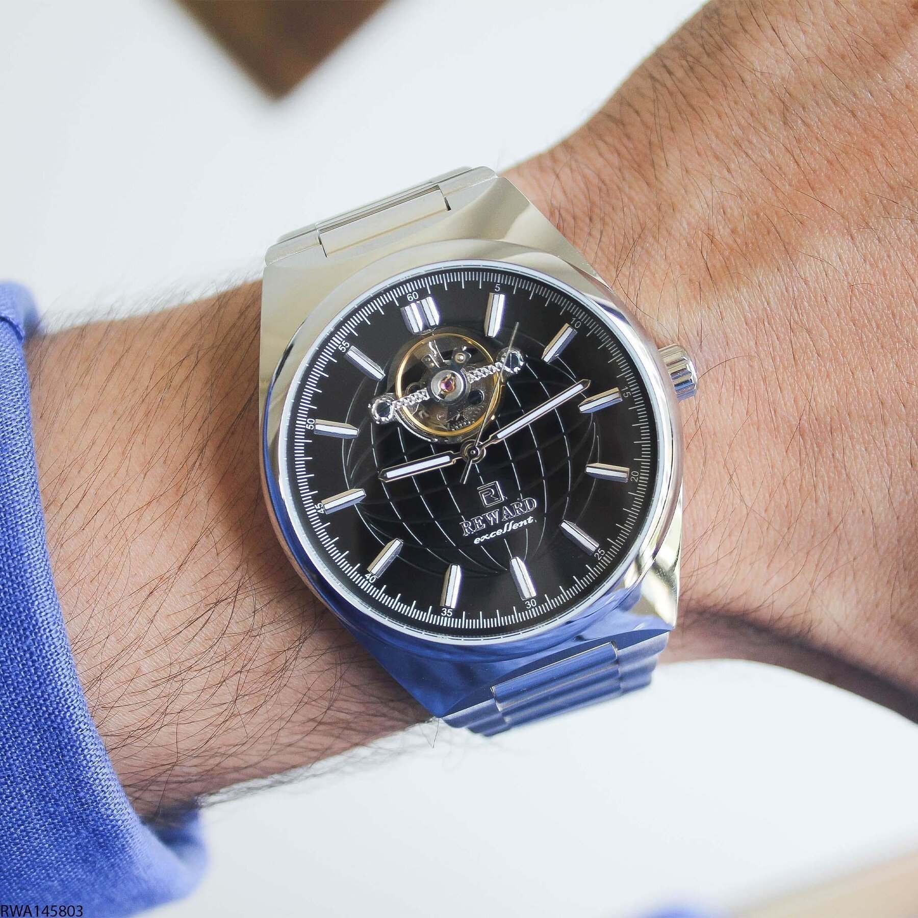 Reward RWA145803 Çelik Kordonlu Otomatik Erkek Kol Saati