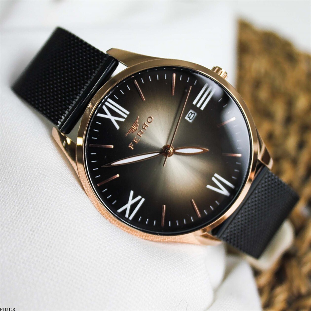 Ferro F11212R-1 Çelik Hasır Kordonlu Erkek Kol Saati