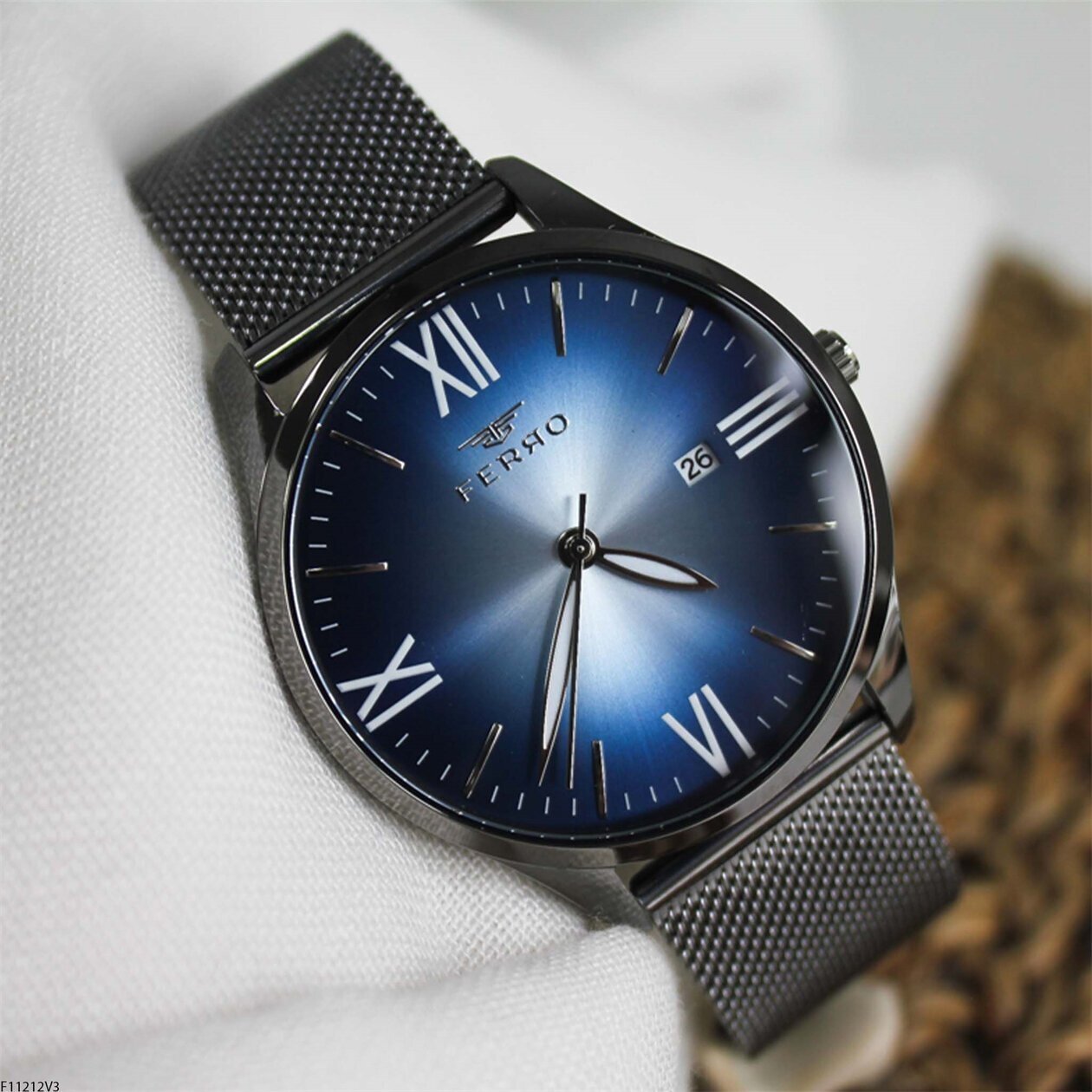 Ferro F11212V3-1 Çelik Hasır Kordonlu Erkek Kol Saati
