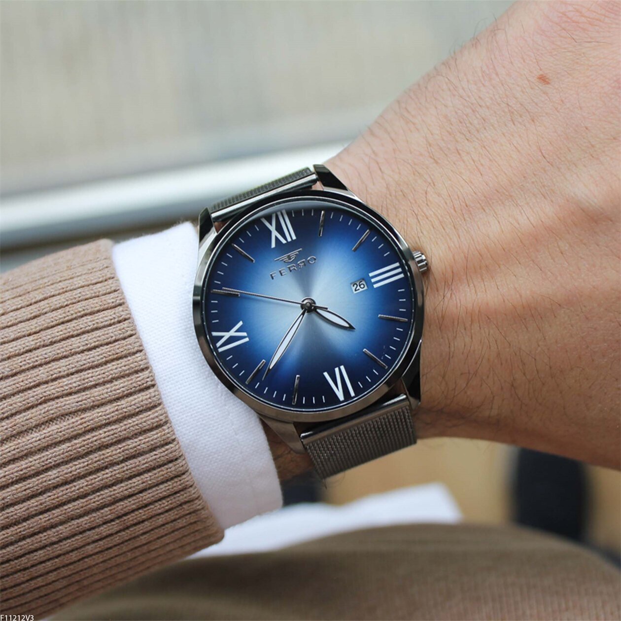 Ferro F11212V3-1 Çelik Hasır Kordonlu Erkek Kol Saati