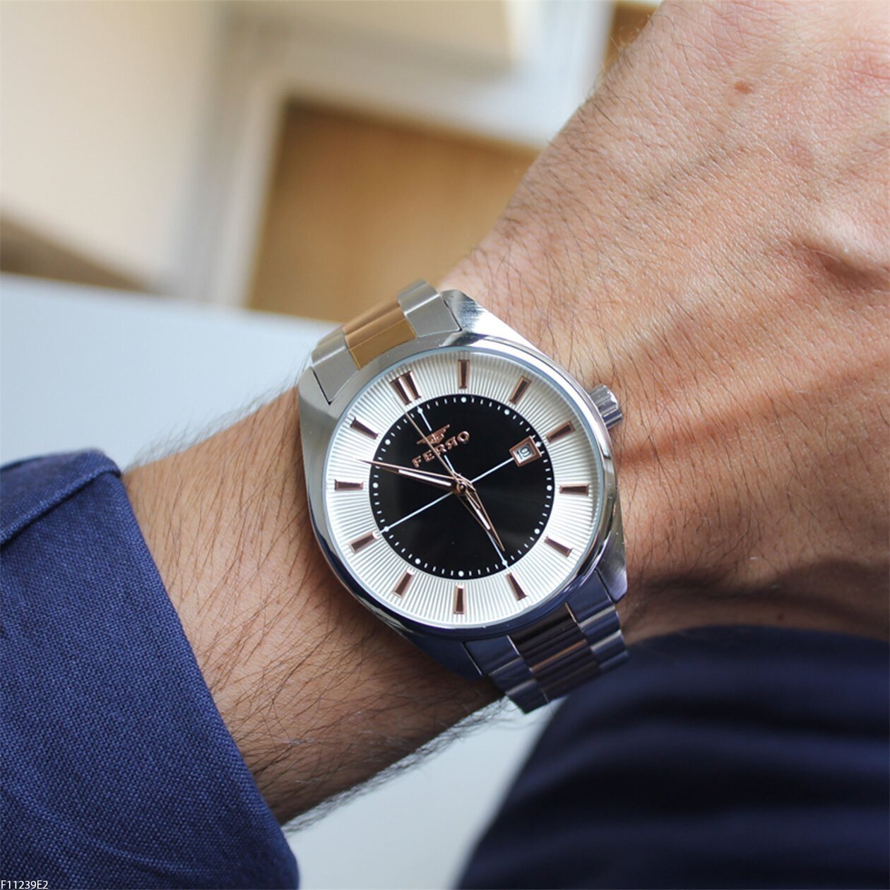 Ferro F11239E2-1 Çelik Kordonlu Erkek Kol Saati