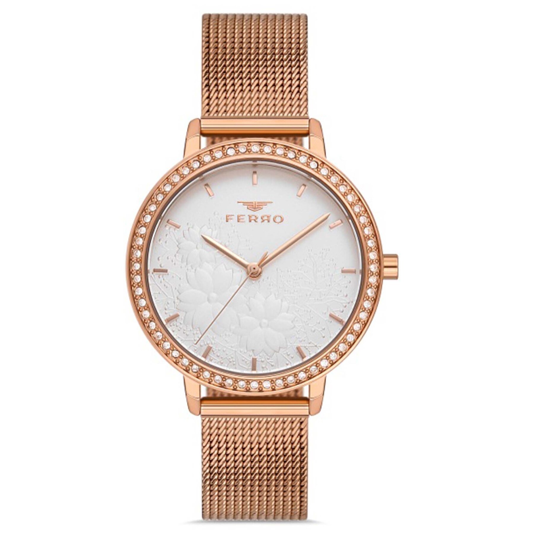 Ferro F21242C-1 Çelik Hasır Kordonlu Kadın Kol Saati