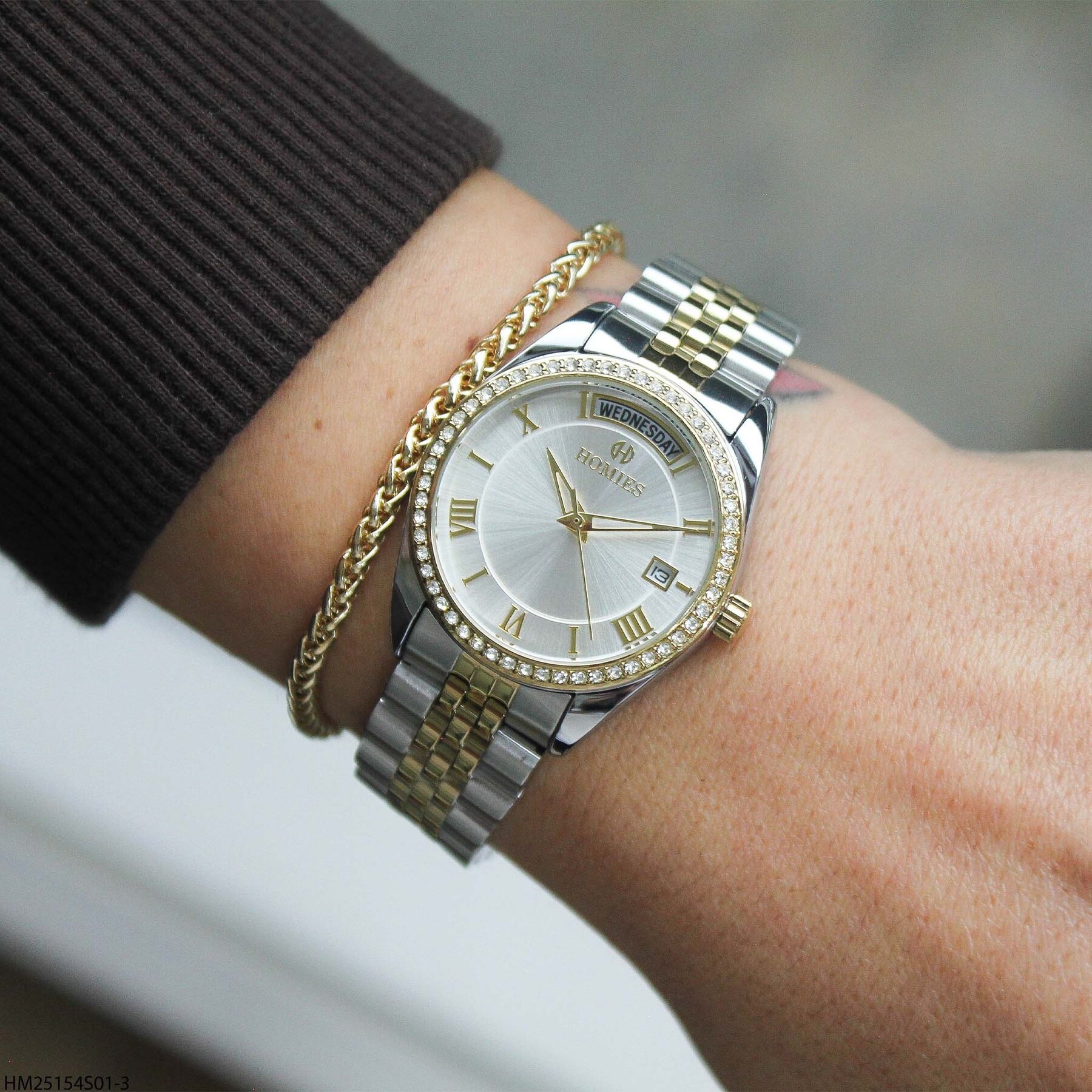 Homies HM25154S01-3 Çelik kordonlu  Kadın Kol Saati