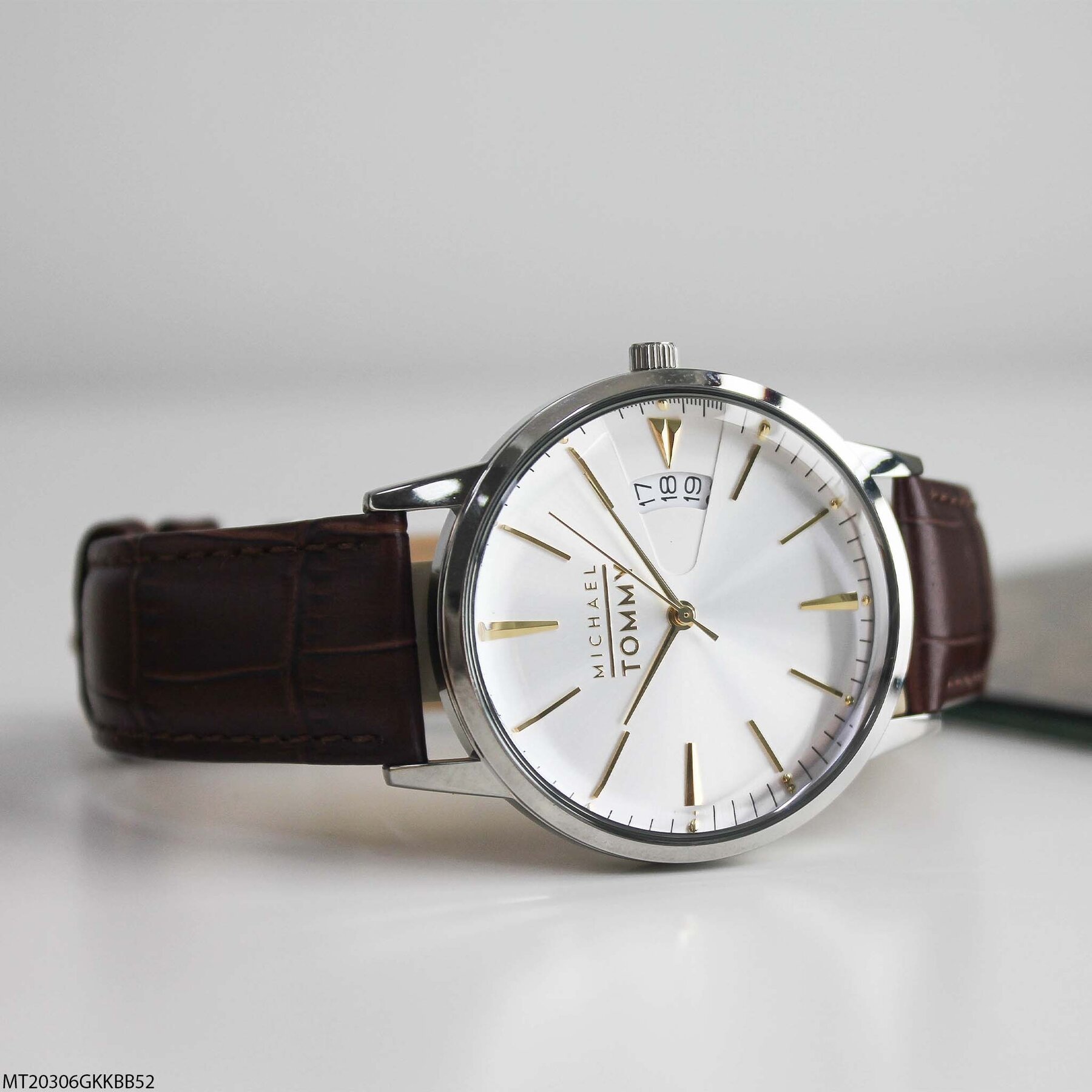 Michael Tommy MT20306GKKBB52 Leather Strap Men Watch