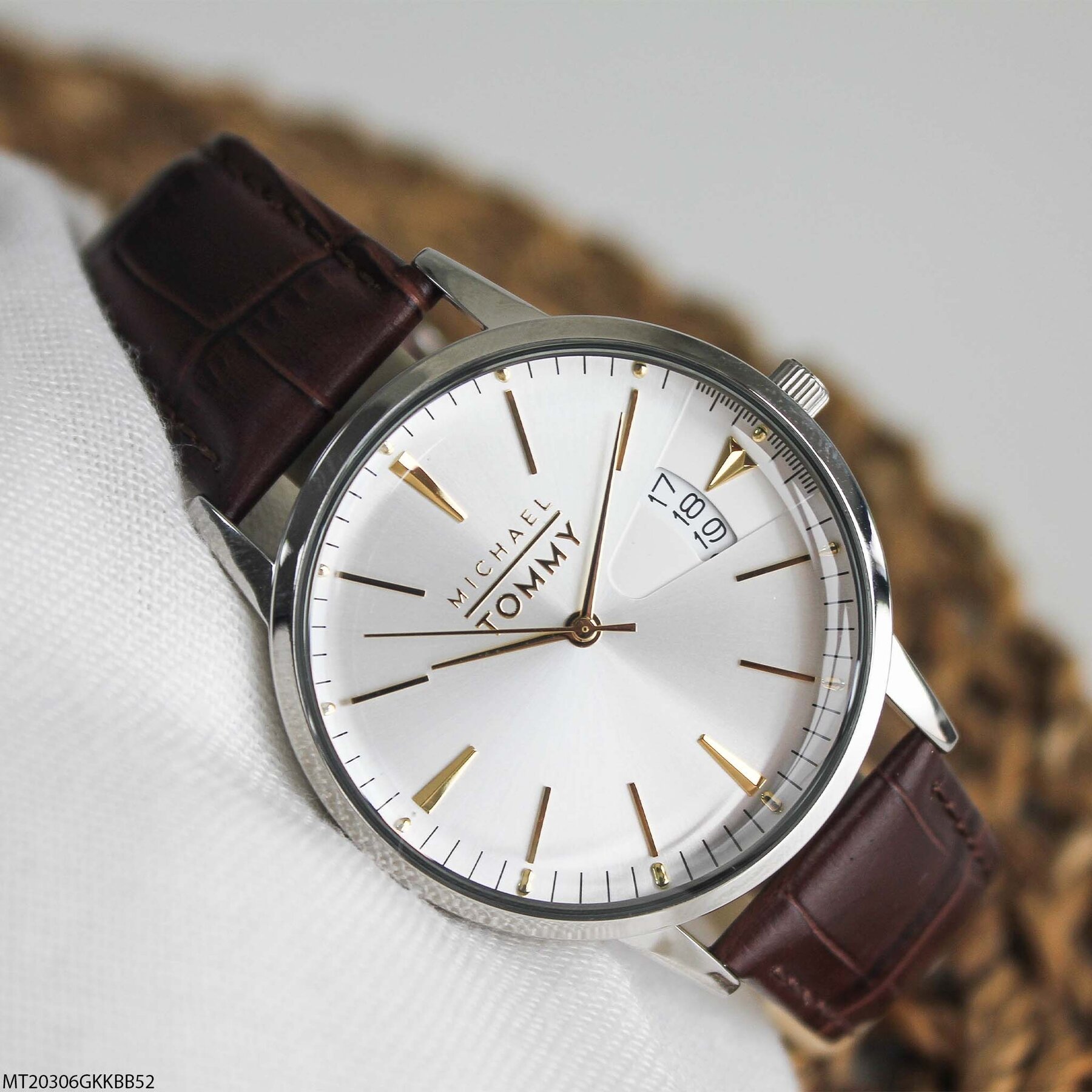 Michael Tommy MT20306GKKBB52 Leather Strap Men Watch