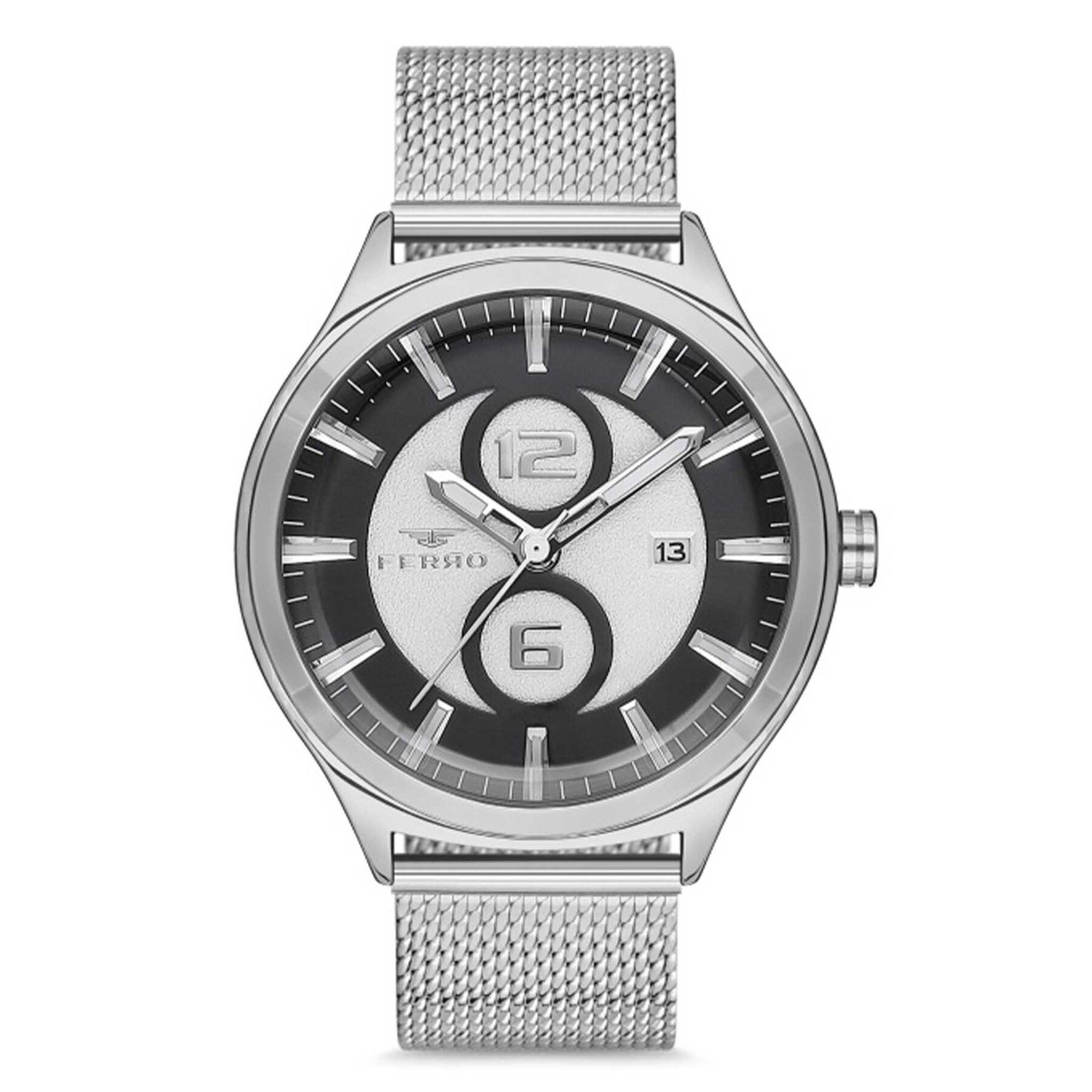 Ferro F11090A2 Çelik Hasır Kordonlu Erkek Kol Saati