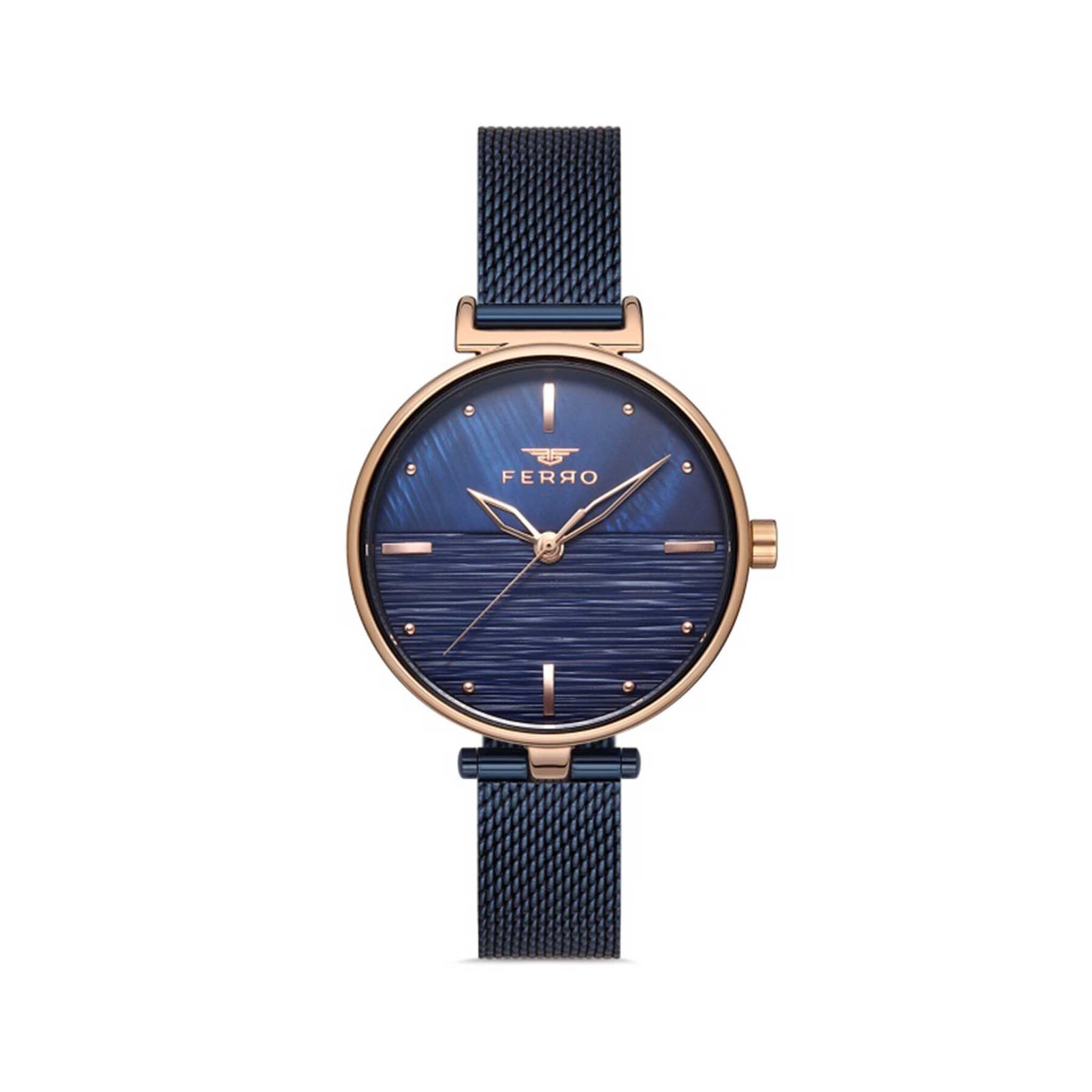 Ferro F21224T Çelik Hasır Kordonlu Kadın Kol Saati