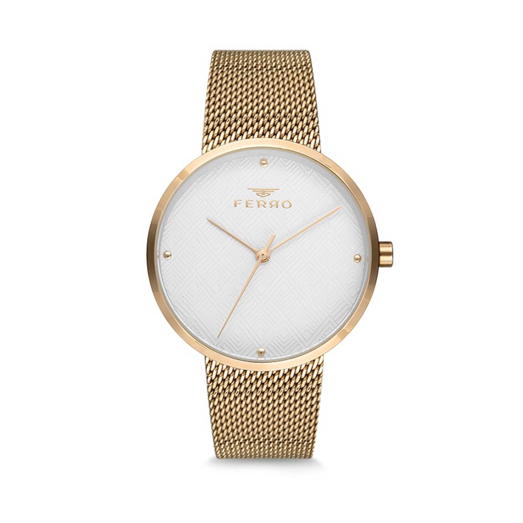 Ferro F81753B Çelik Hasır Kordonlu Kadın Kol Saati