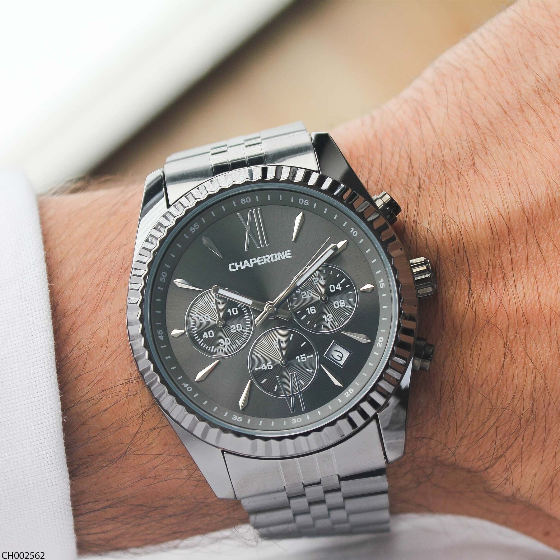 Chaperone CH002562 Çelik Kordonlu Erkek Kol Saati