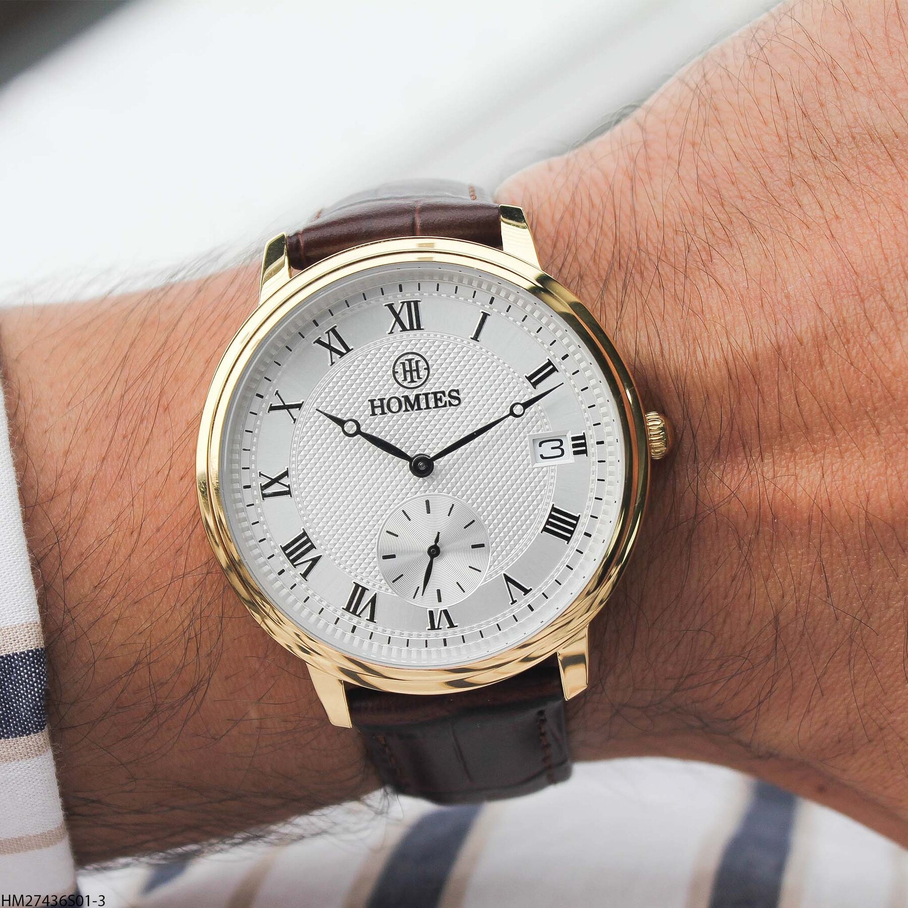 Homies HM27436S01-3 Leather Strap Men Watch