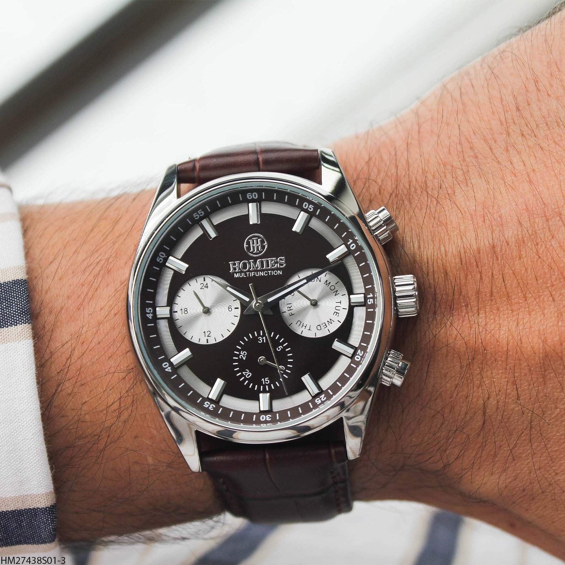 Homies HM27438S01-3 Leather Strap Men Watch