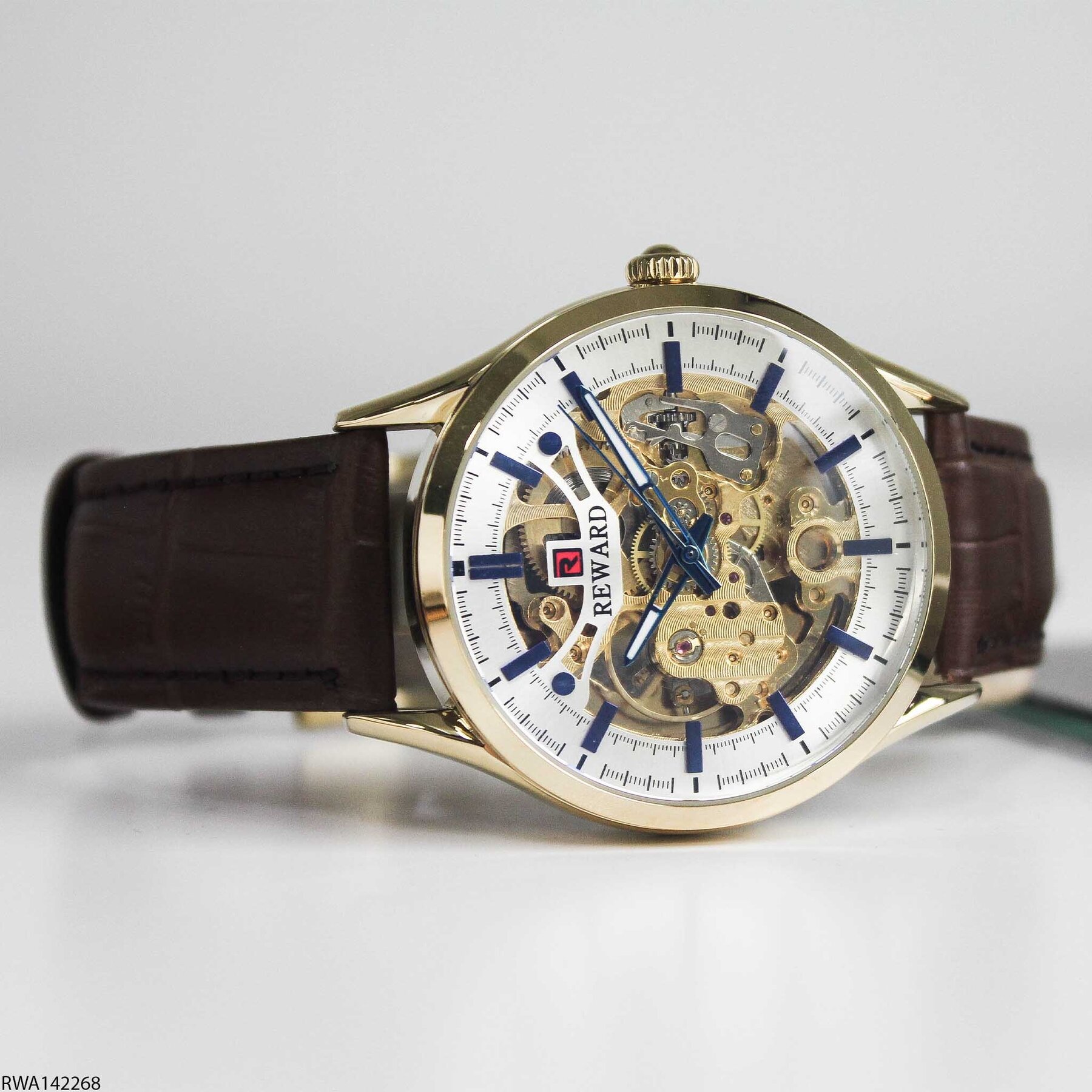 Reward RWA142268 Leather Strap Automatic Men Watch