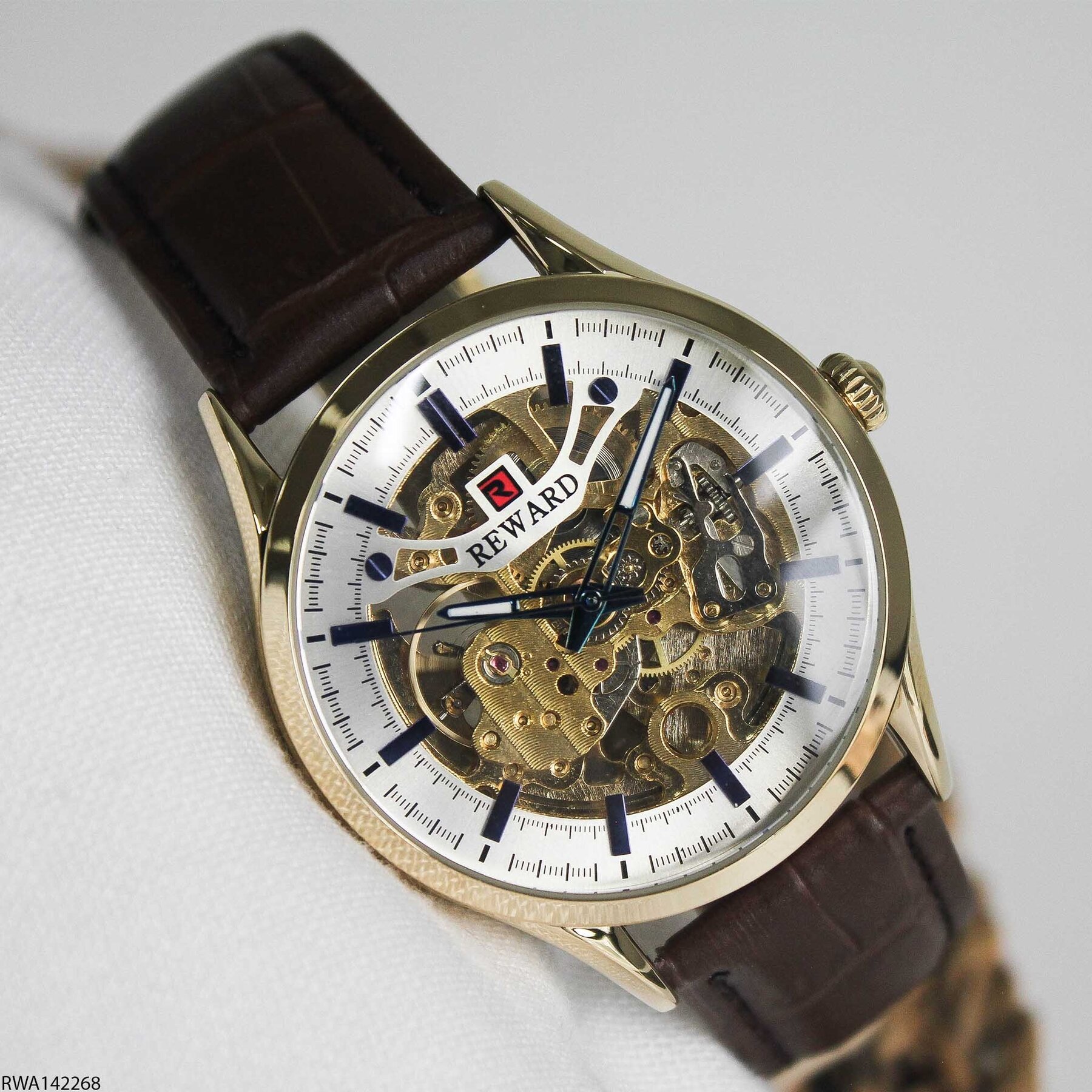 Reward RWA142268 Leather Strap Automatic Men Watch