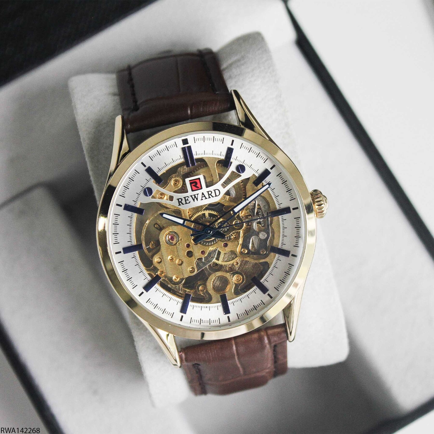 Reward RWA142268 Leather Strap Automatic Men Watch