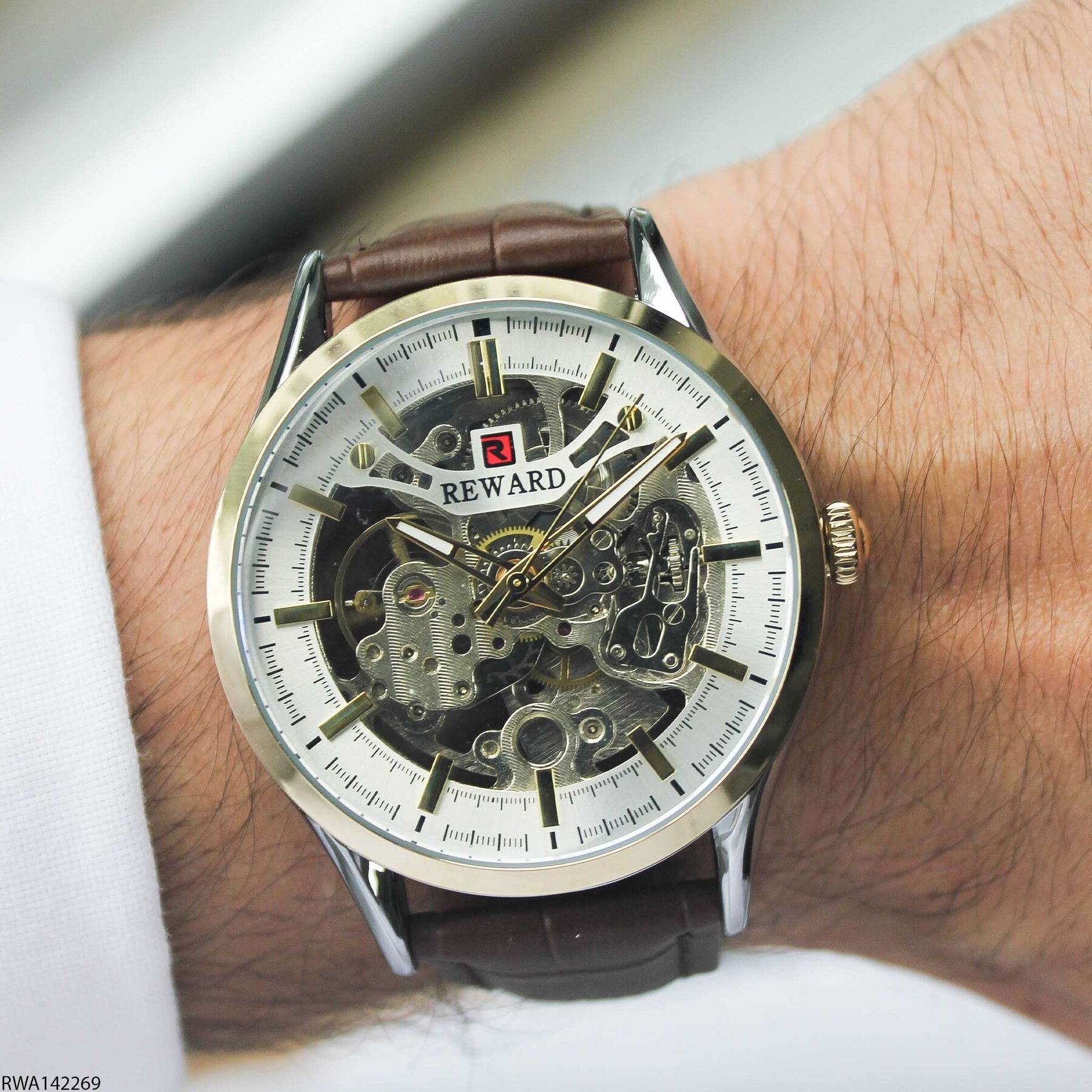 Reward RWA142269 Deri Kordonlu Otomatik Erkek Kol Saati