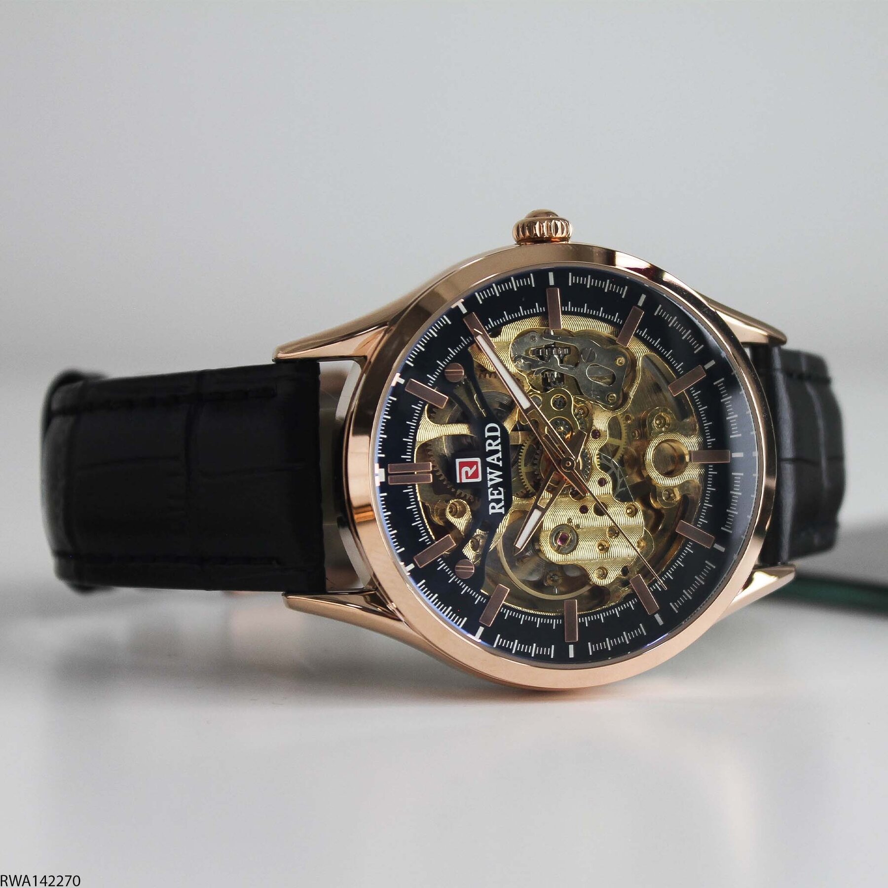 Reward RWA142270 Leather Strap Automatic Men Watch