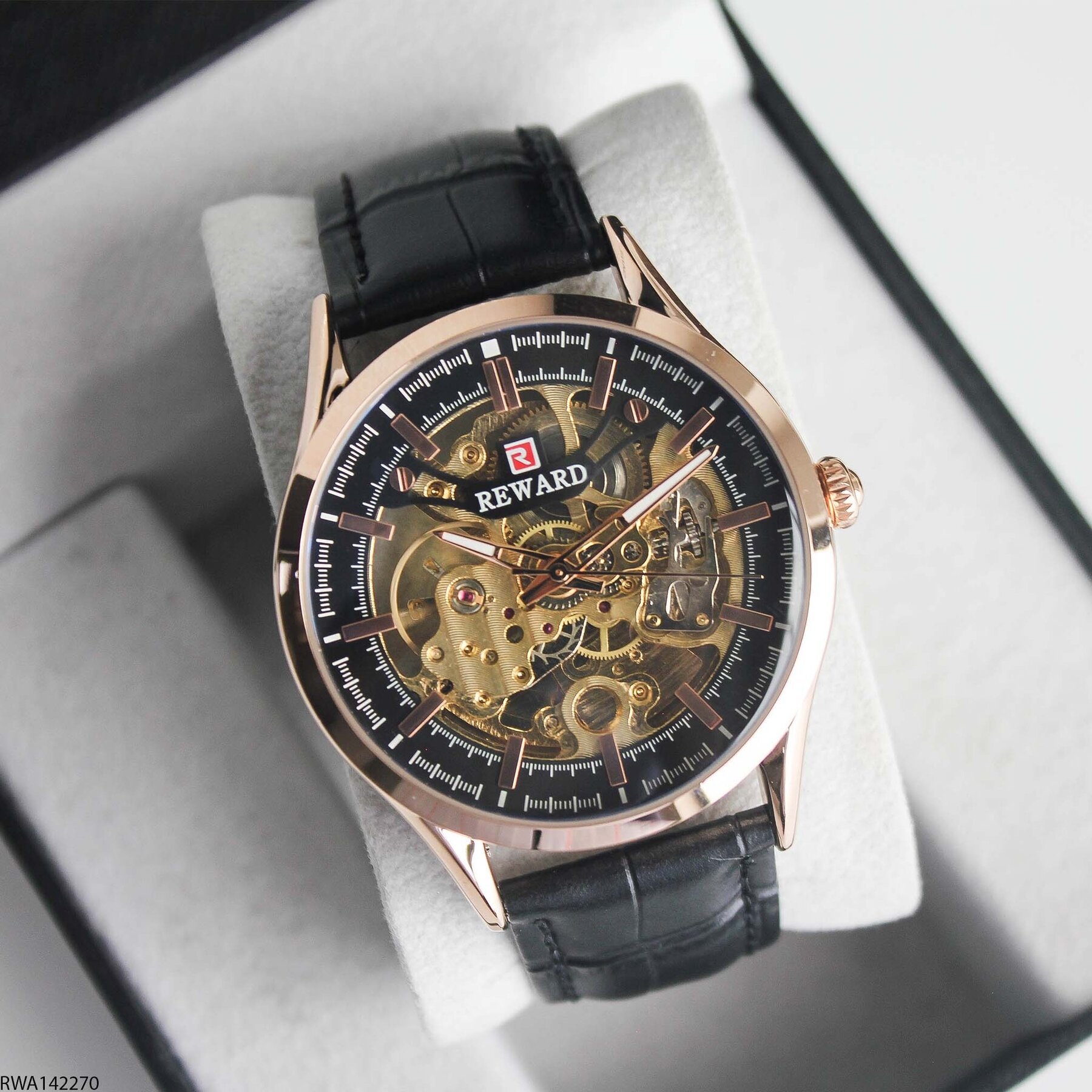 Reward RWA142270 Leather Strap Automatic Men Watch