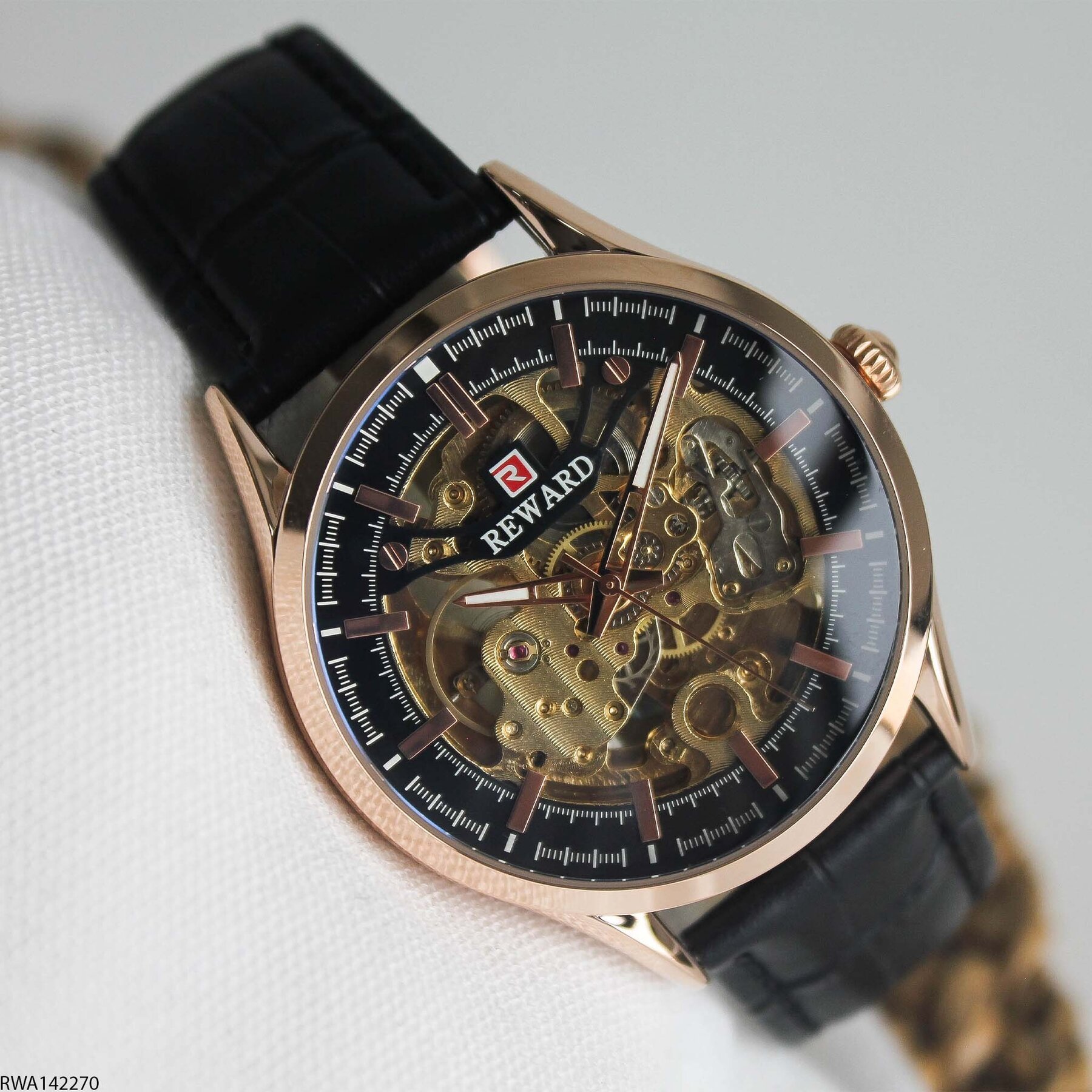 Reward RWA142270 Leather Strap Automatic Men Watch