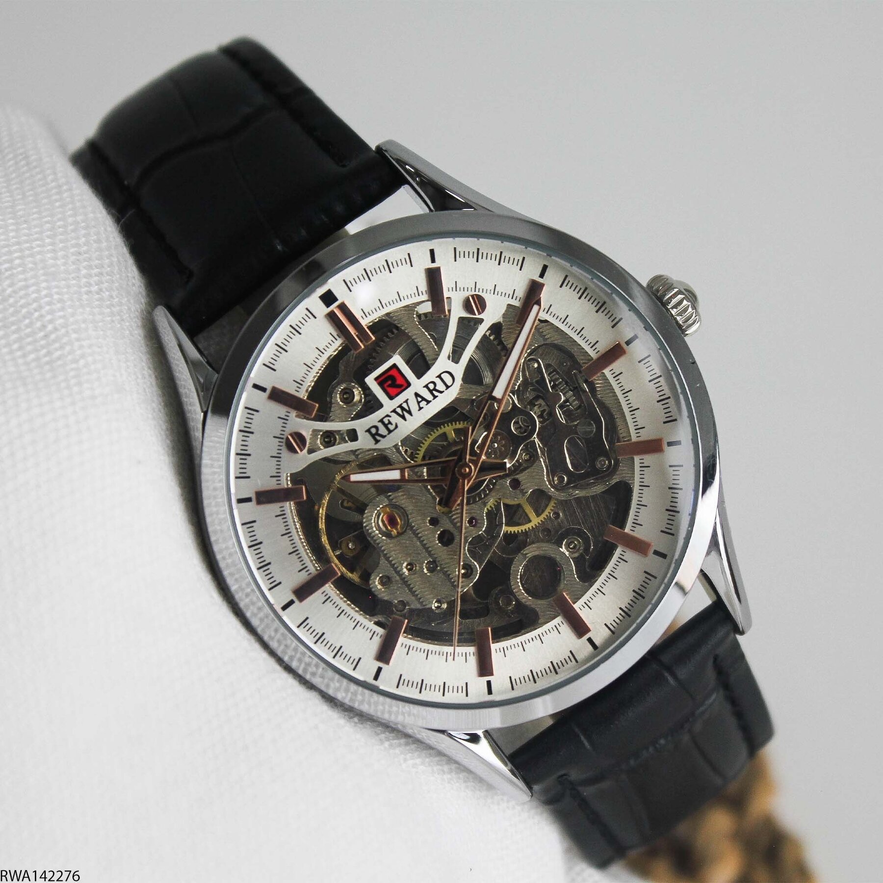 Reward RWA142276 Leather Strap Automatic Men Watch