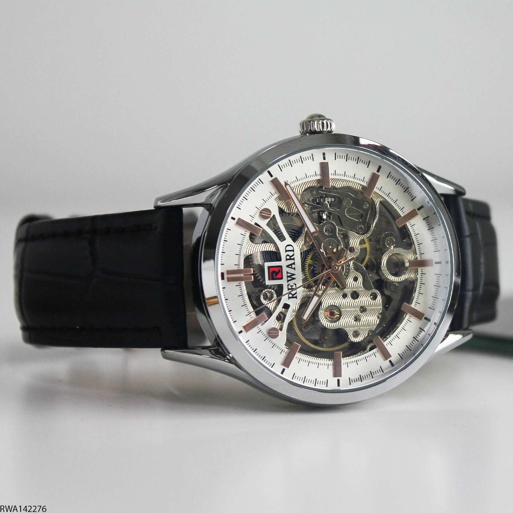 Reward RWA142276 Leather Strap Automatic Men Watch