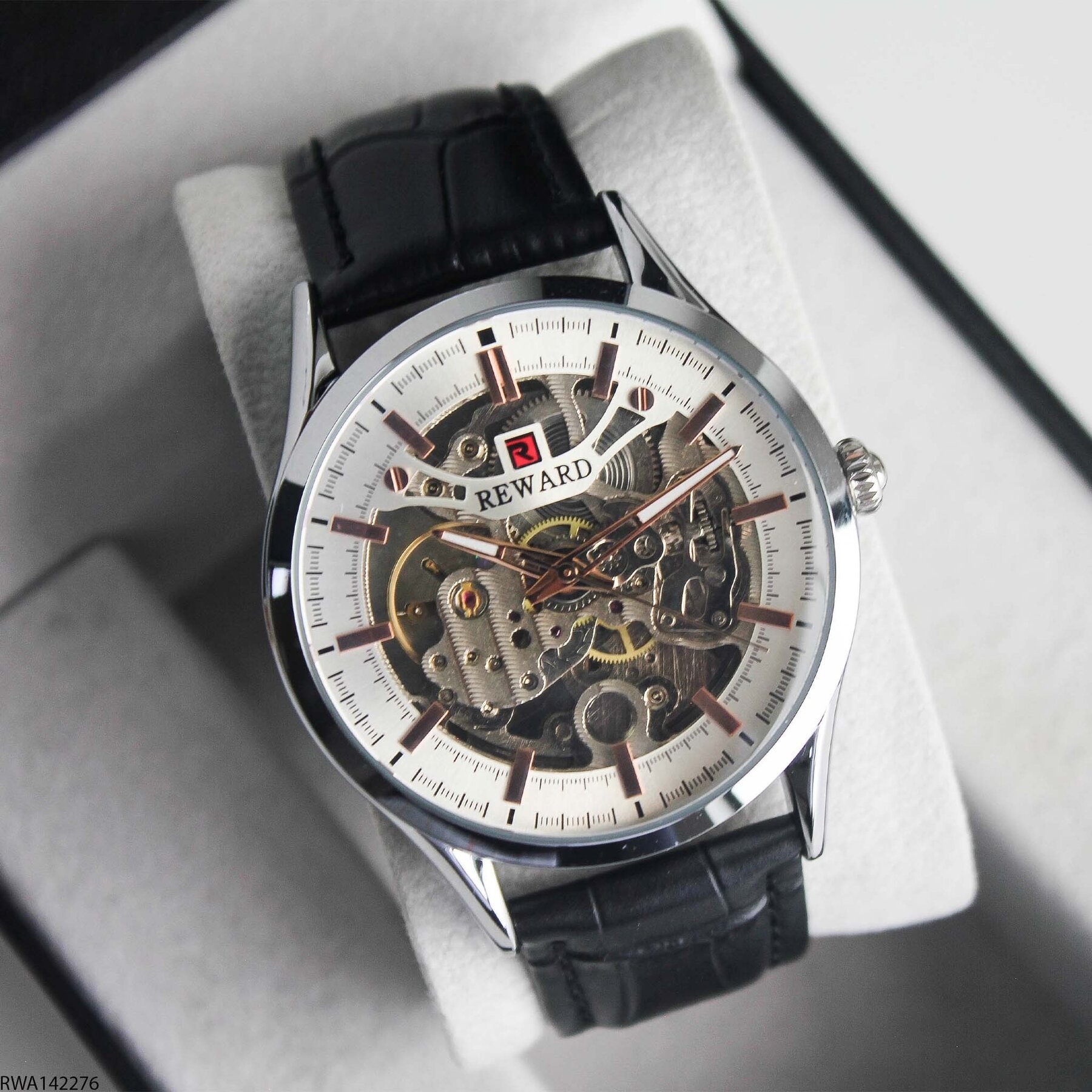 Reward RWA142276 Leather Strap Automatic Men Watch